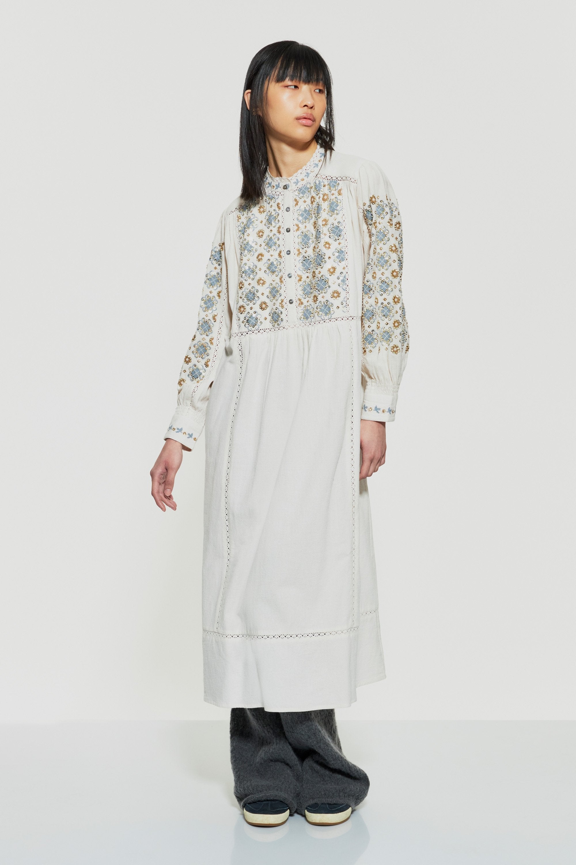 Joana sequin-embroidered maxi dress