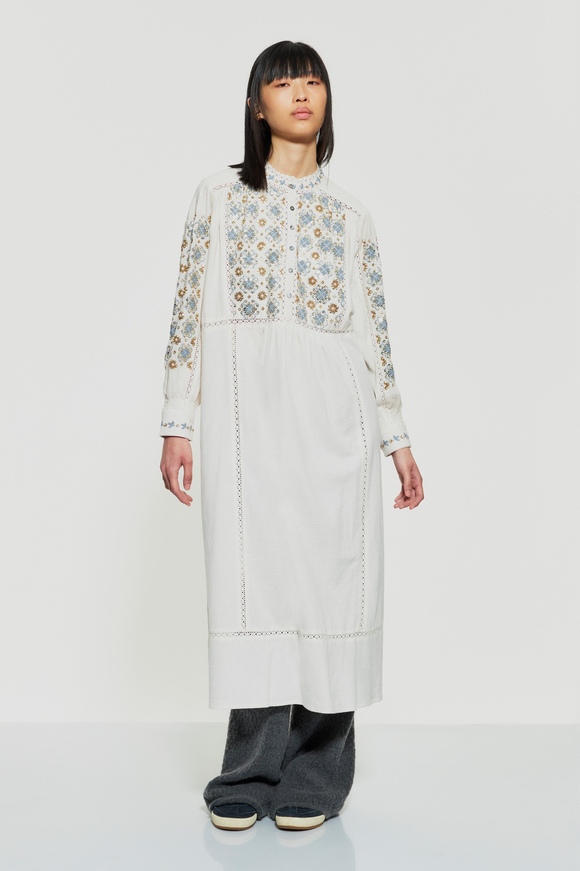 Joana sequin-embroidered maxi dress