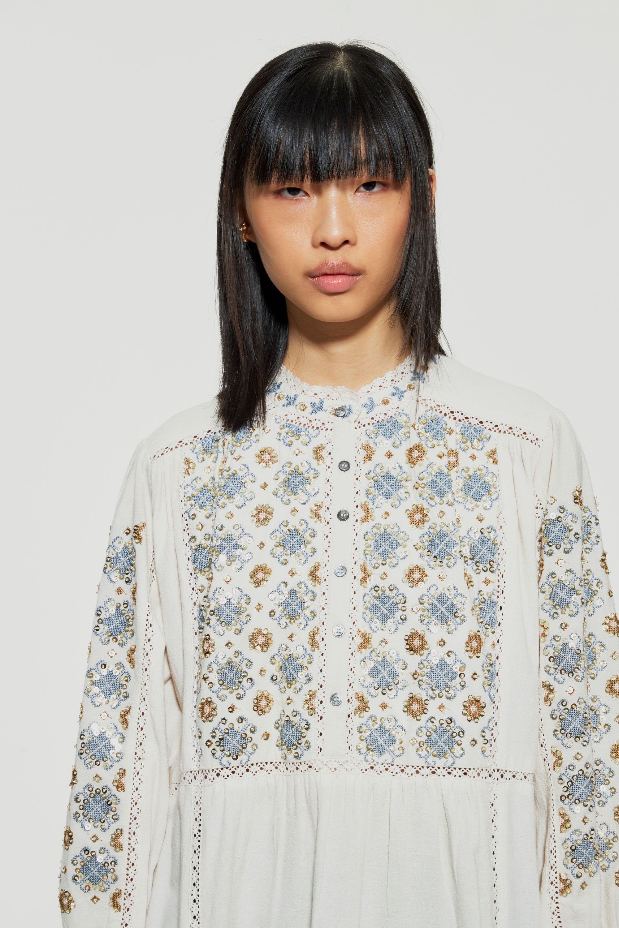 Joana sequin-embroidered maxi dress