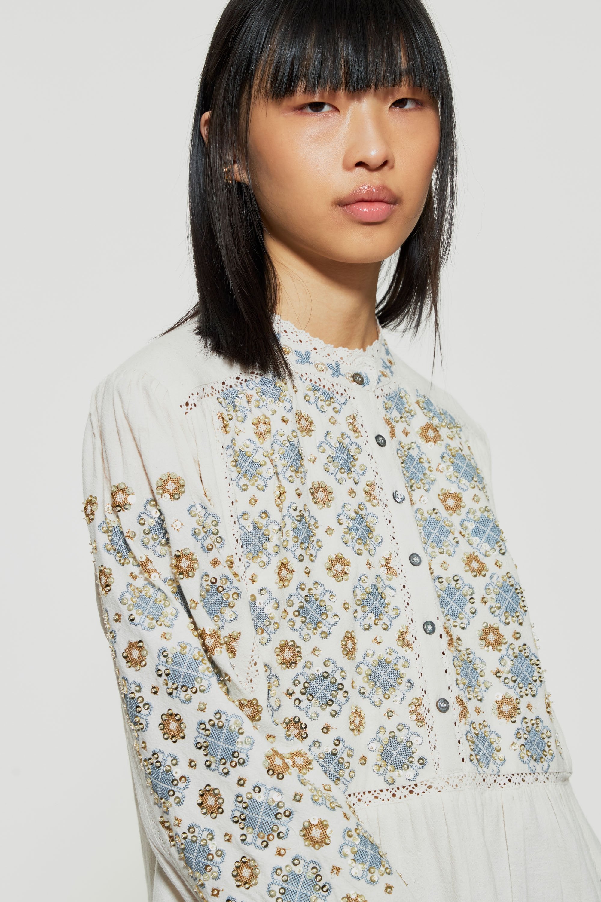 Joana sequin-embroidered maxi dress