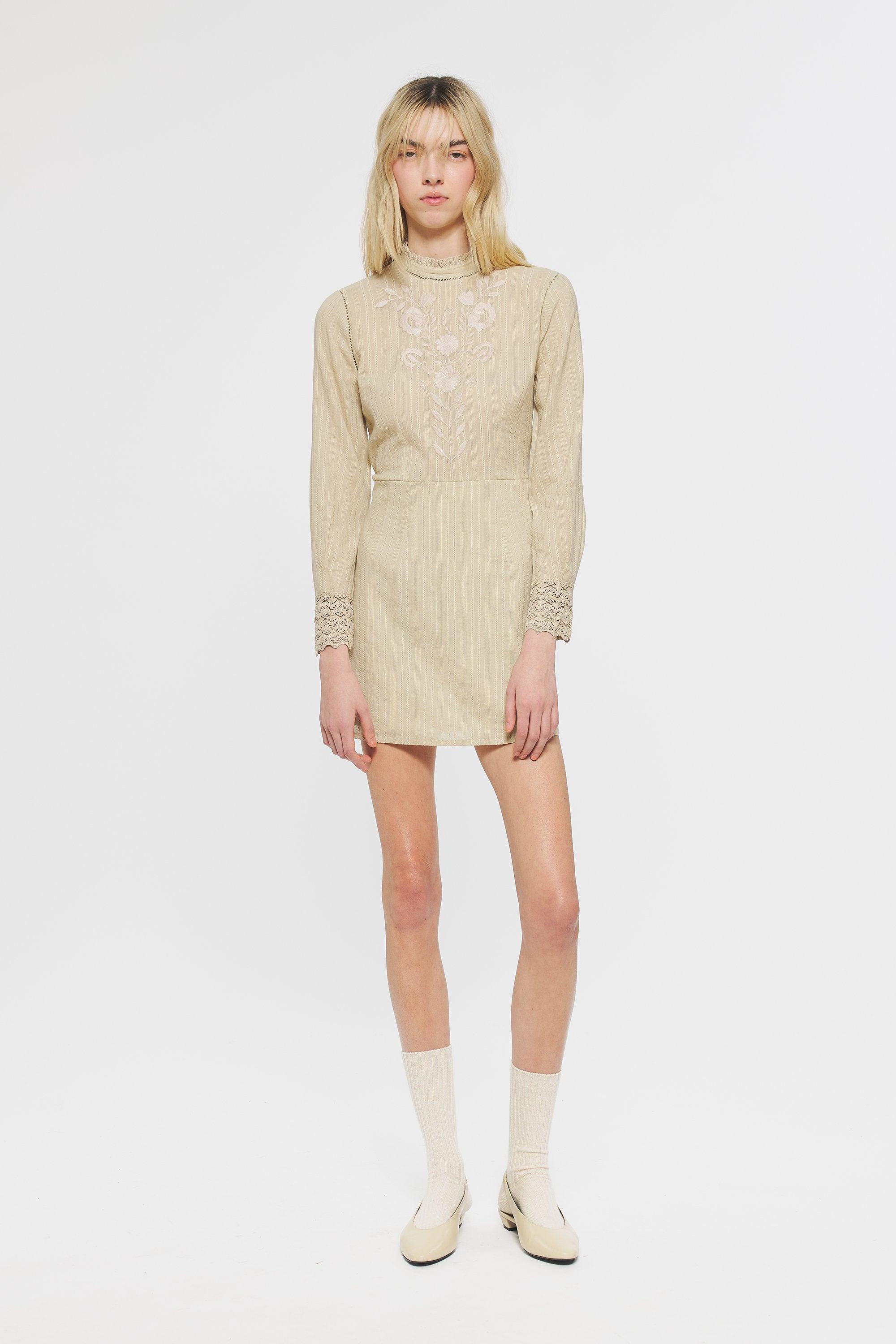 Kiss Embroidered mini dress