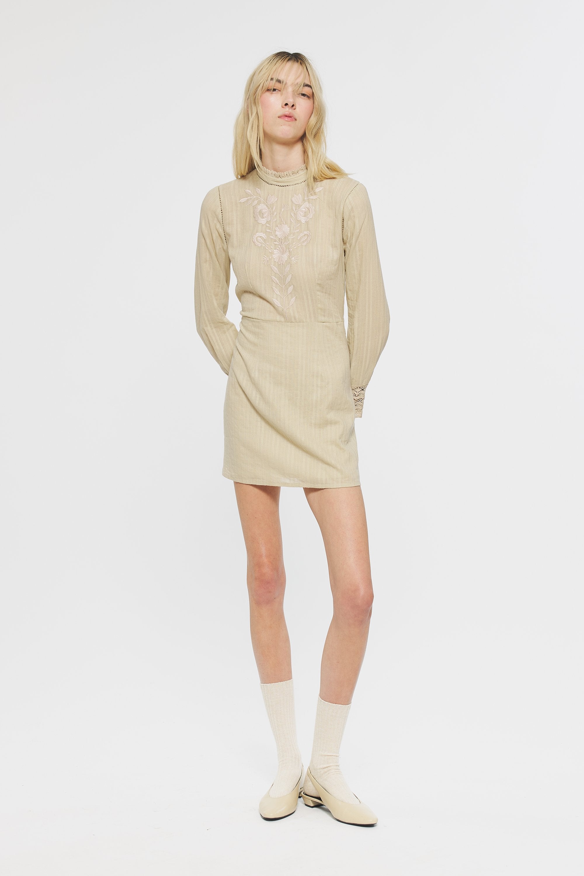 Kiss Embroidered mini dress