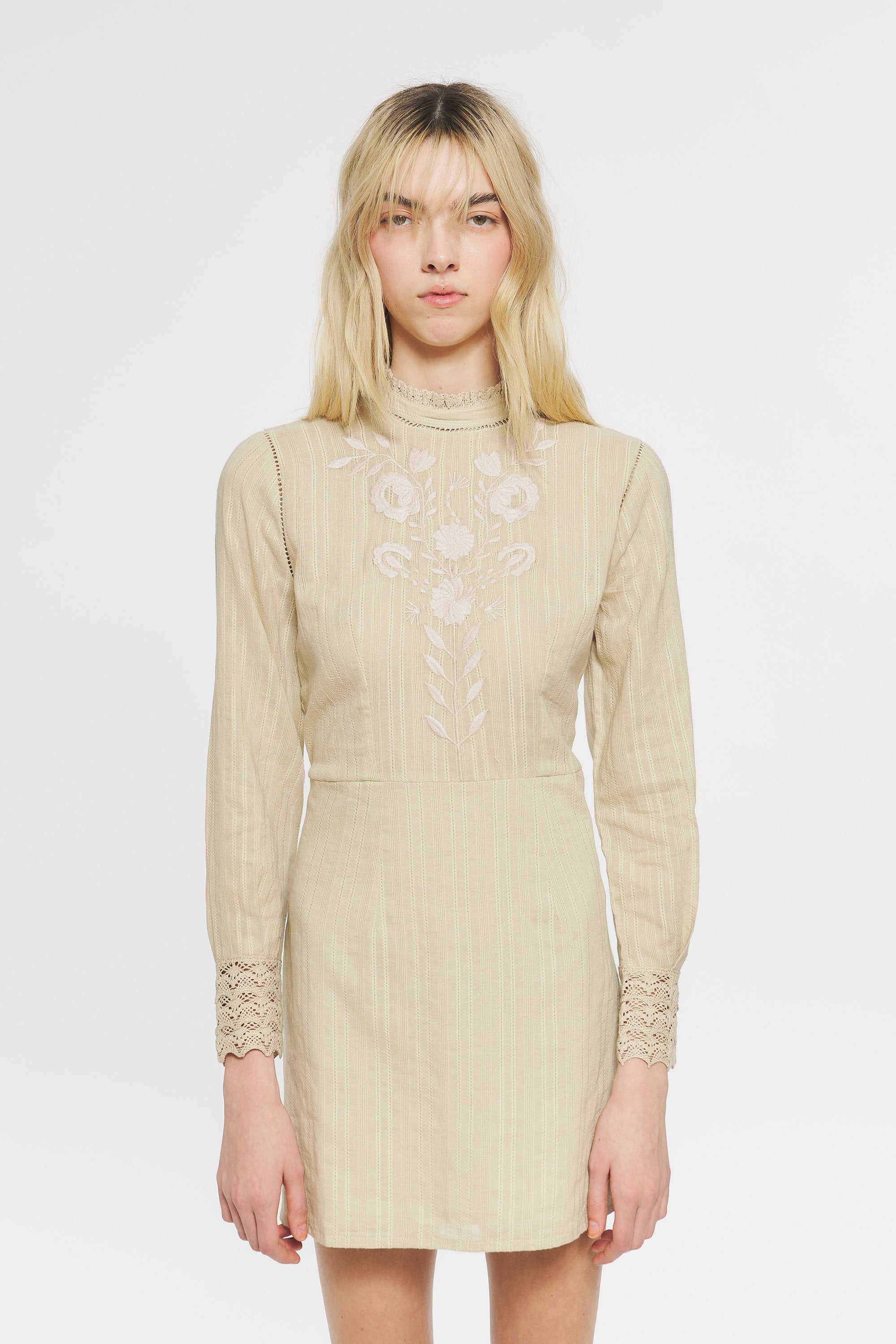 Kiss Embroidered mini dress