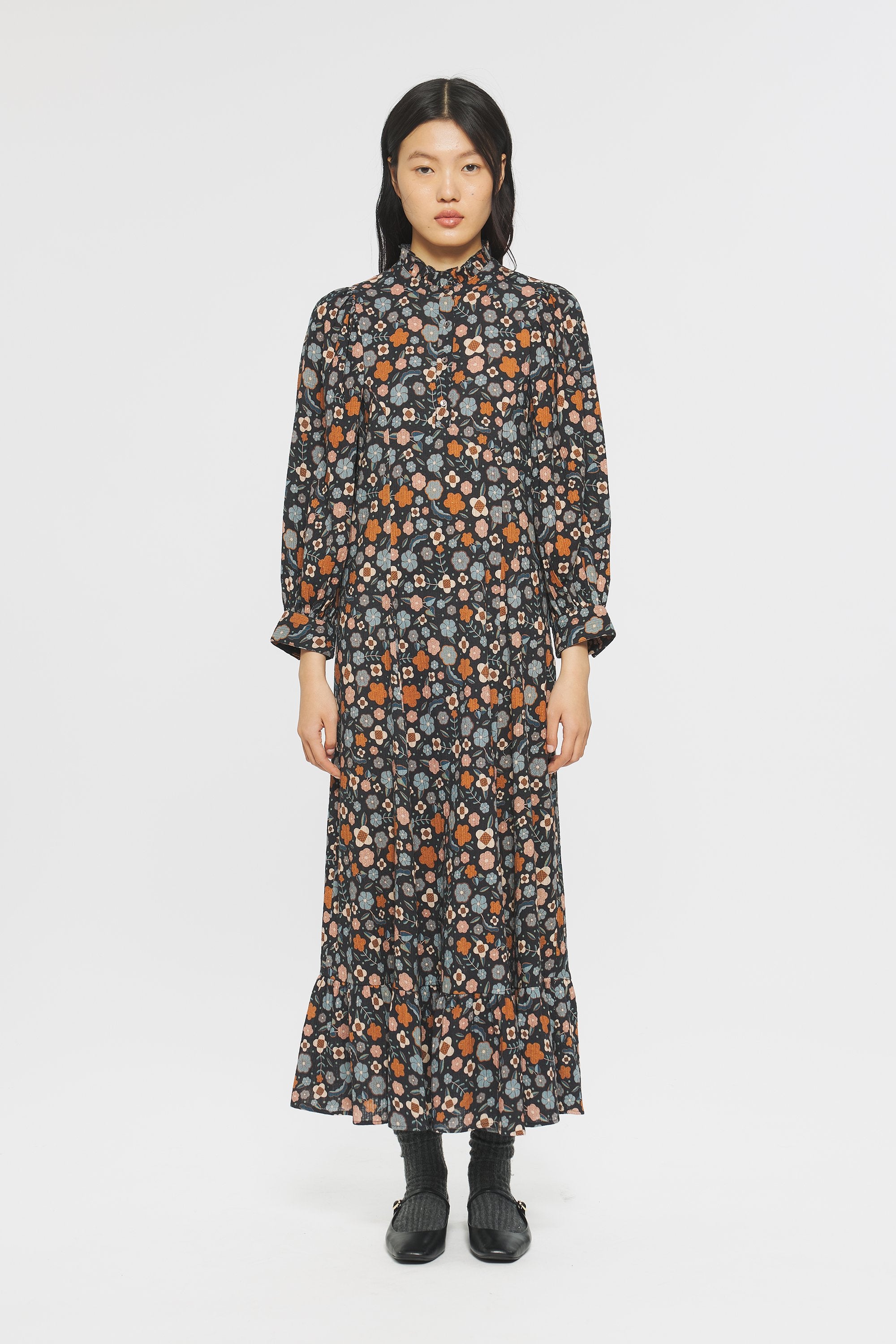 Robe longue à imprimé lion