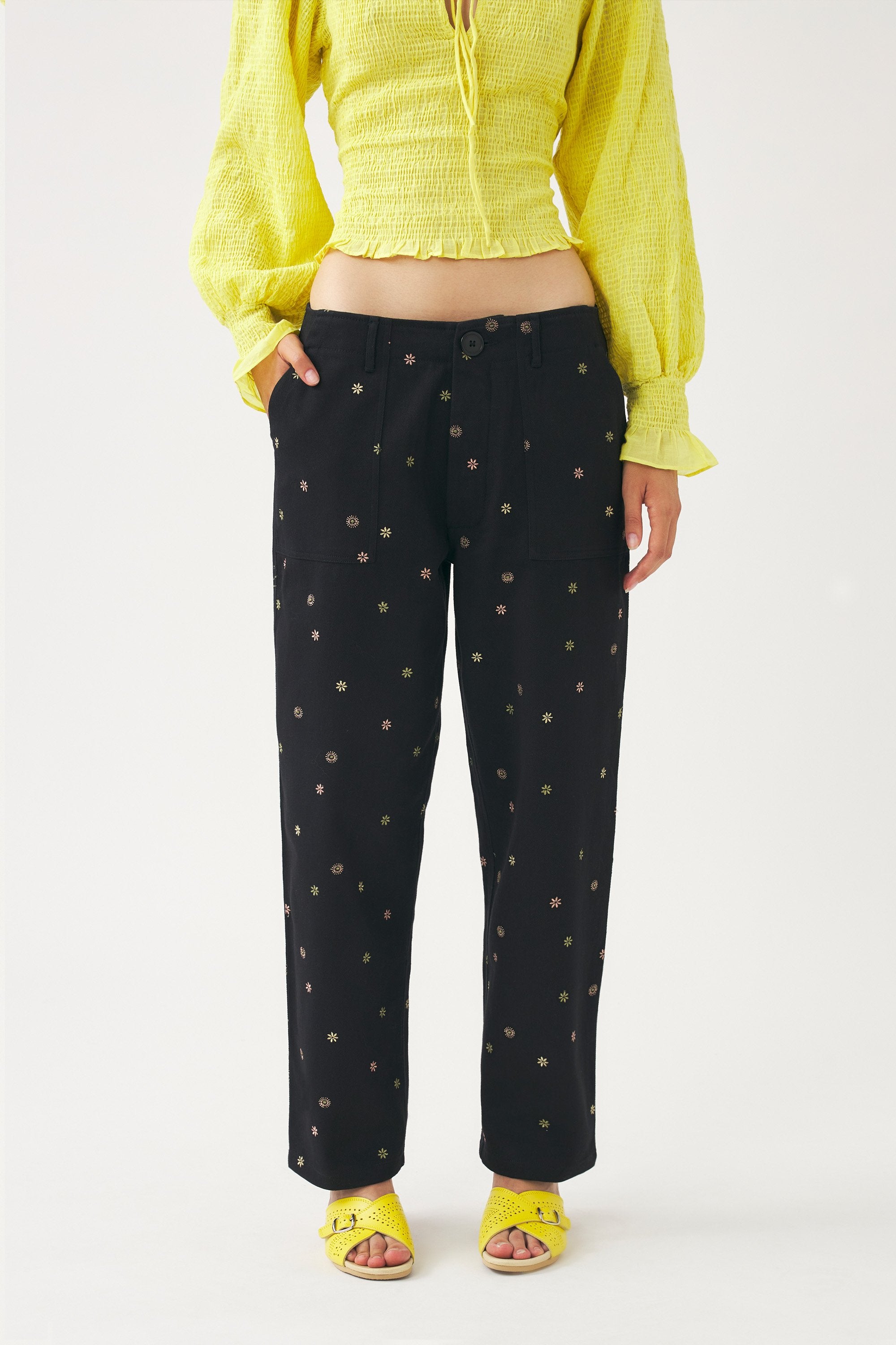 Pantalon brodé à la main Mael