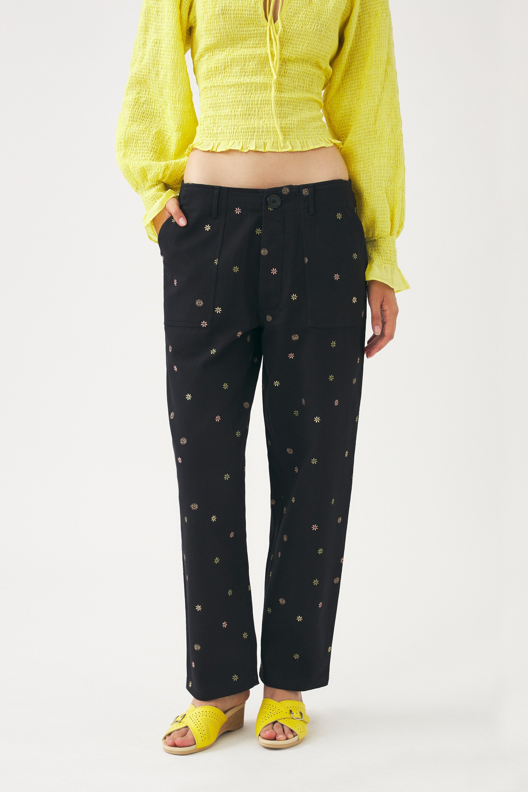 Pantalon brodé à la main Mael