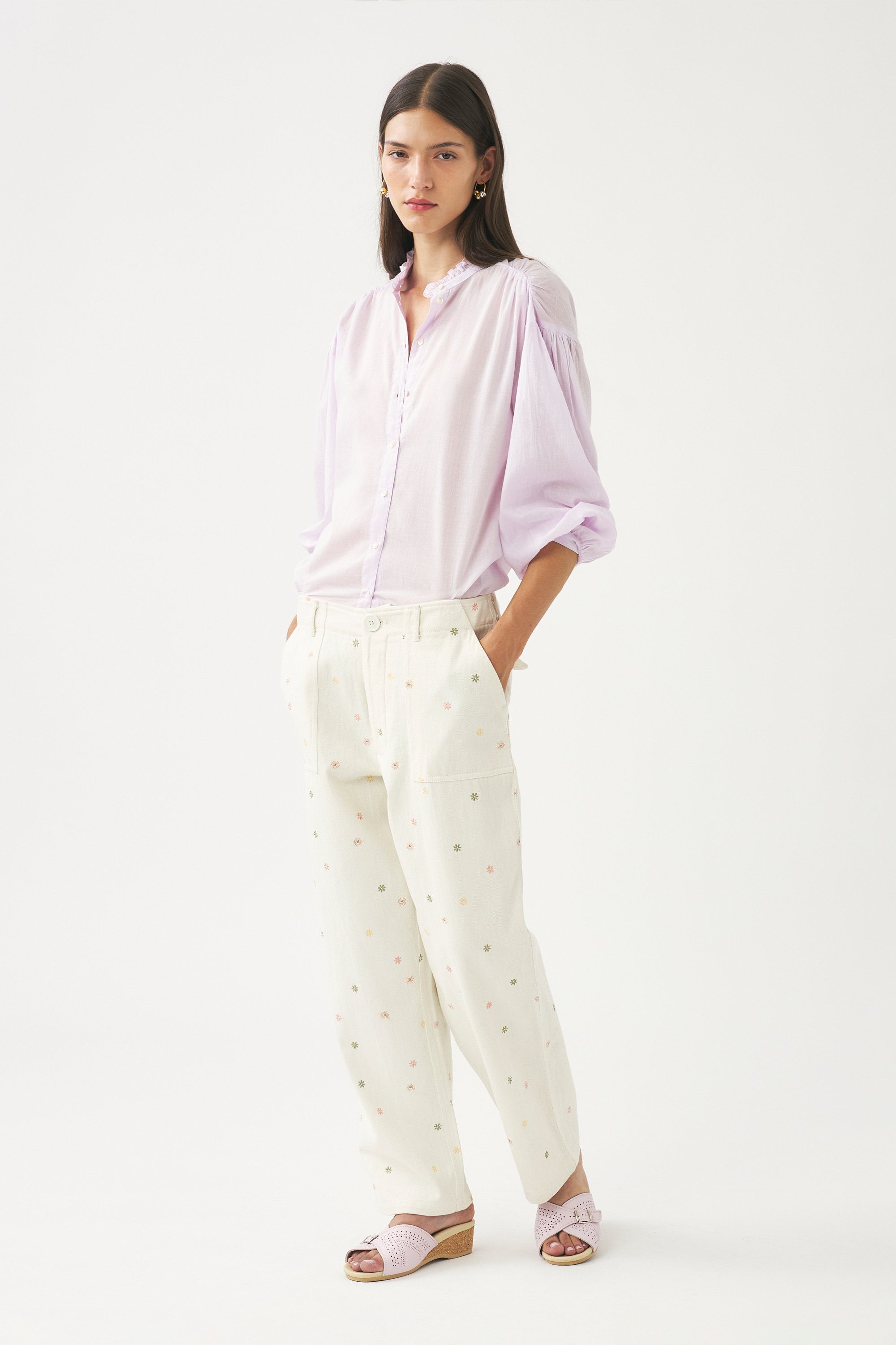 Pantalon brodé à la main Mael