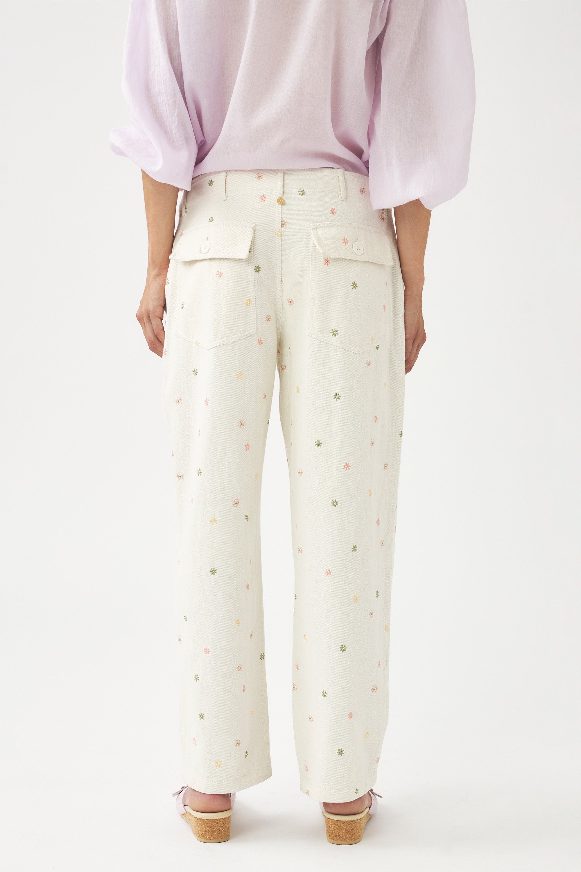 Pantalon brodé à la main Mael