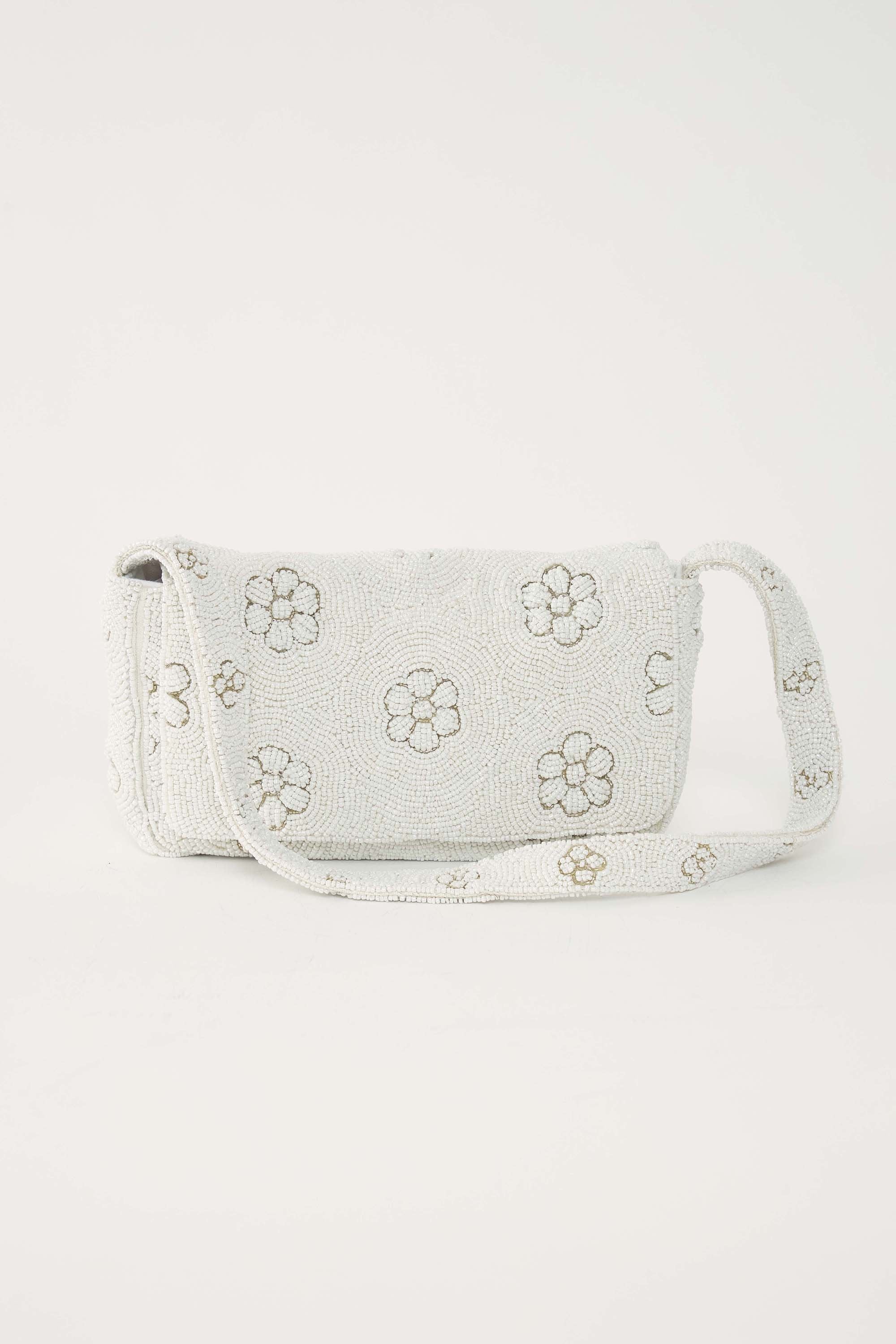 Sac porté épaule brodé Marguerite