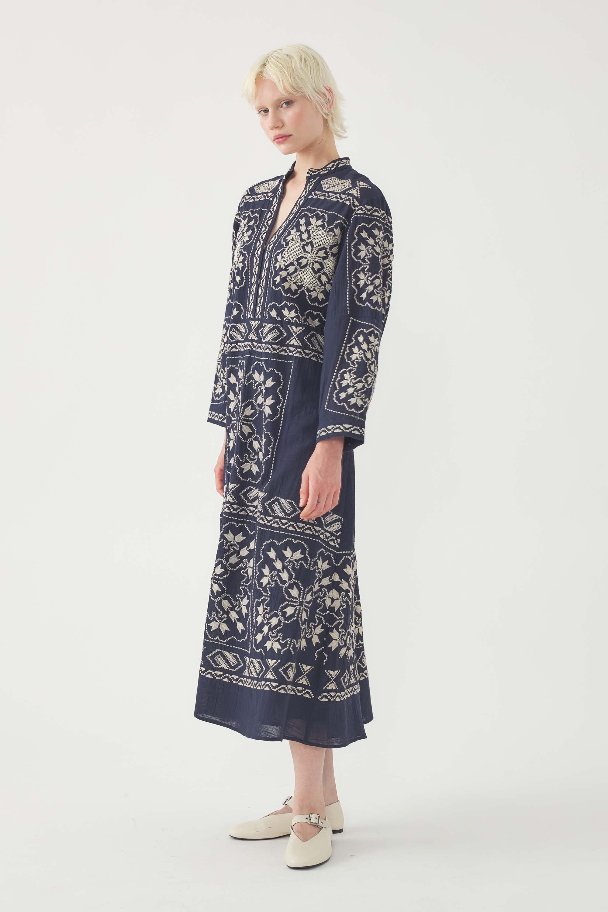 Embroidered Maxi Dress Milos