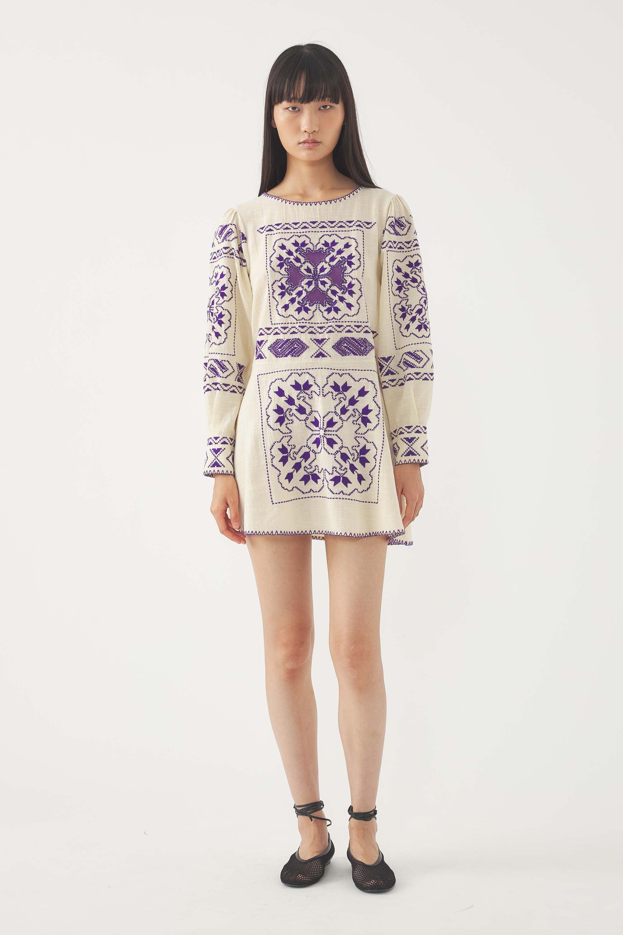 Embroidered Mini Dress Milos