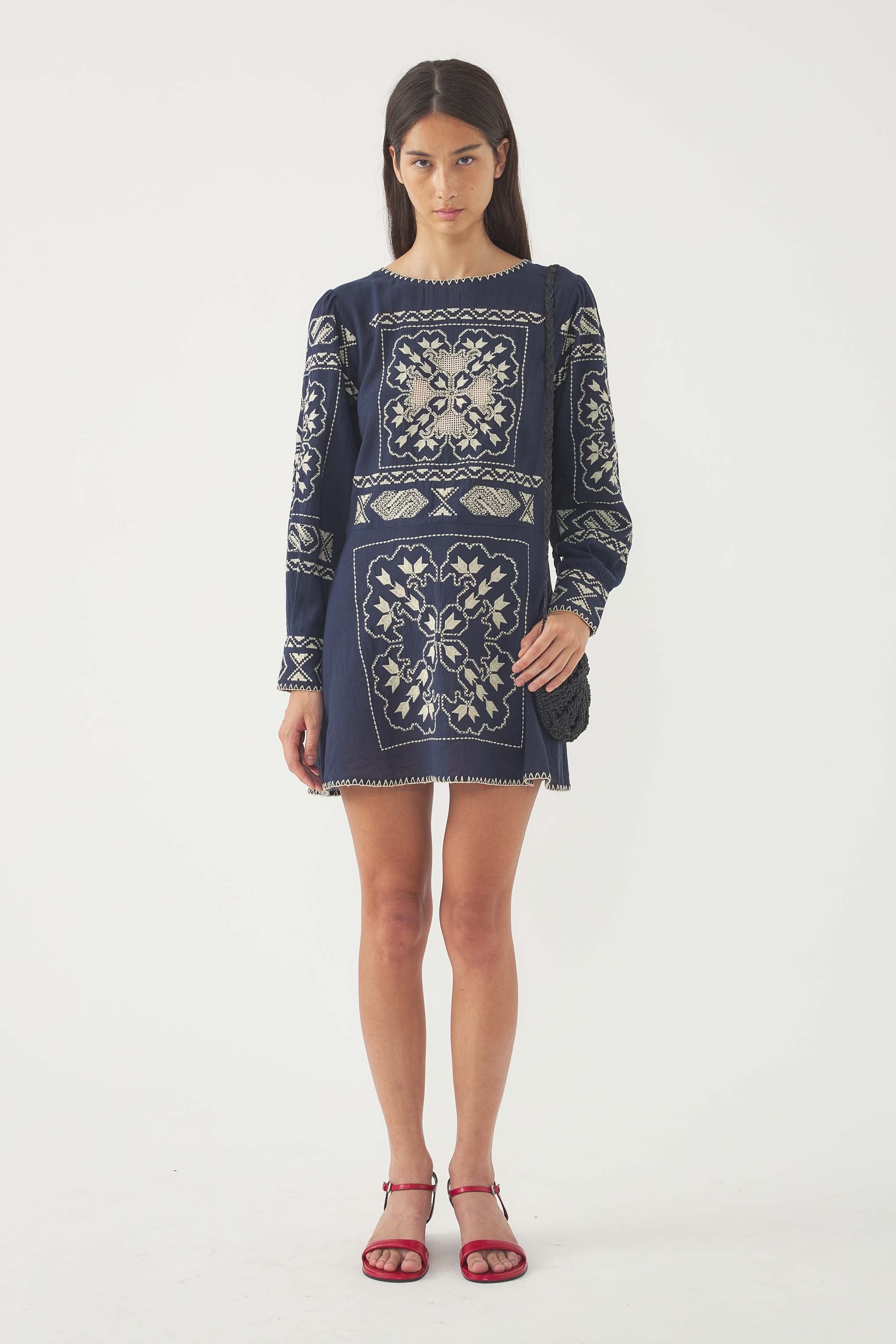 Embroidered Mini Dress Milos