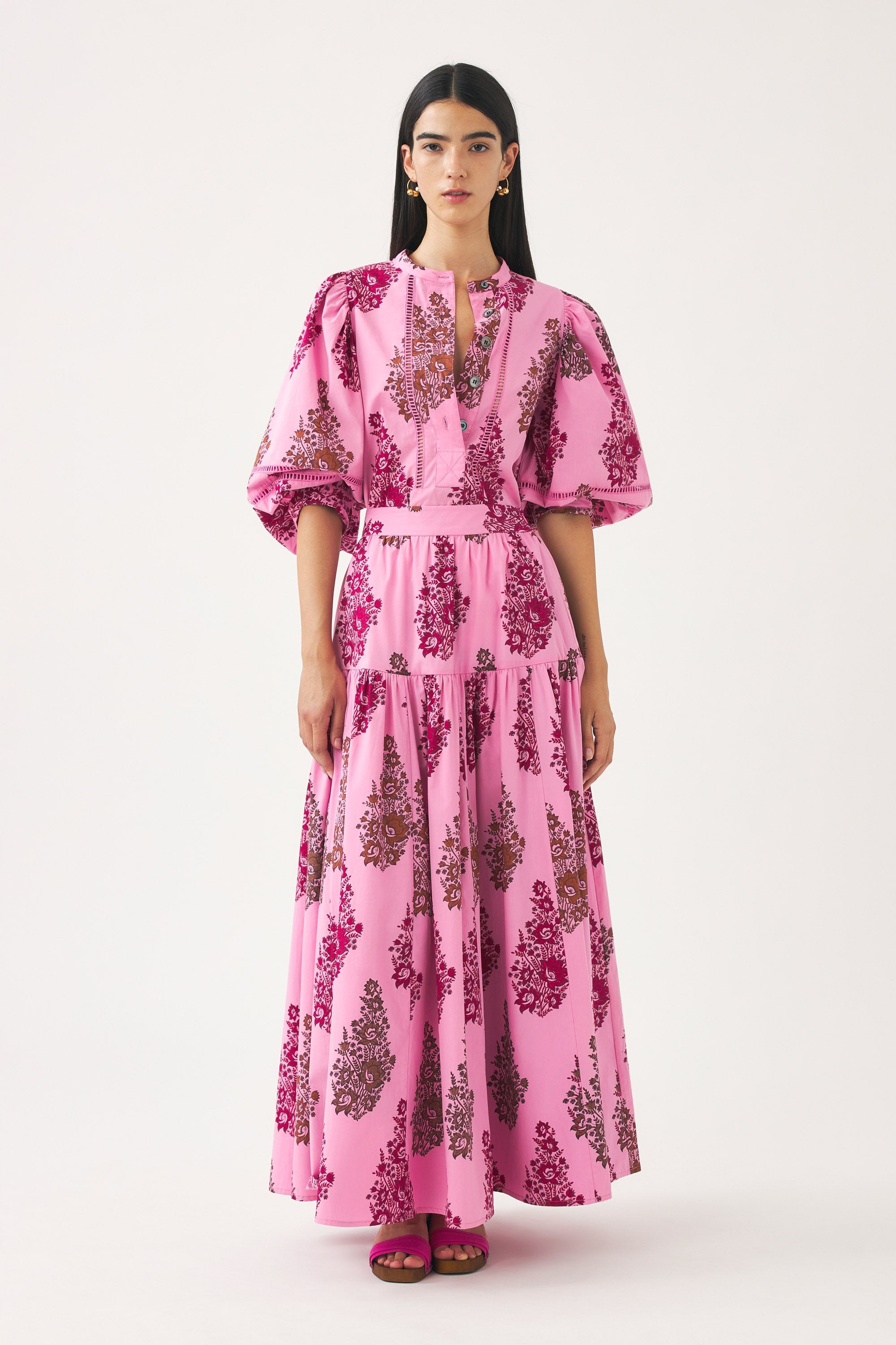 Puff sleeve print blouse Muguet
