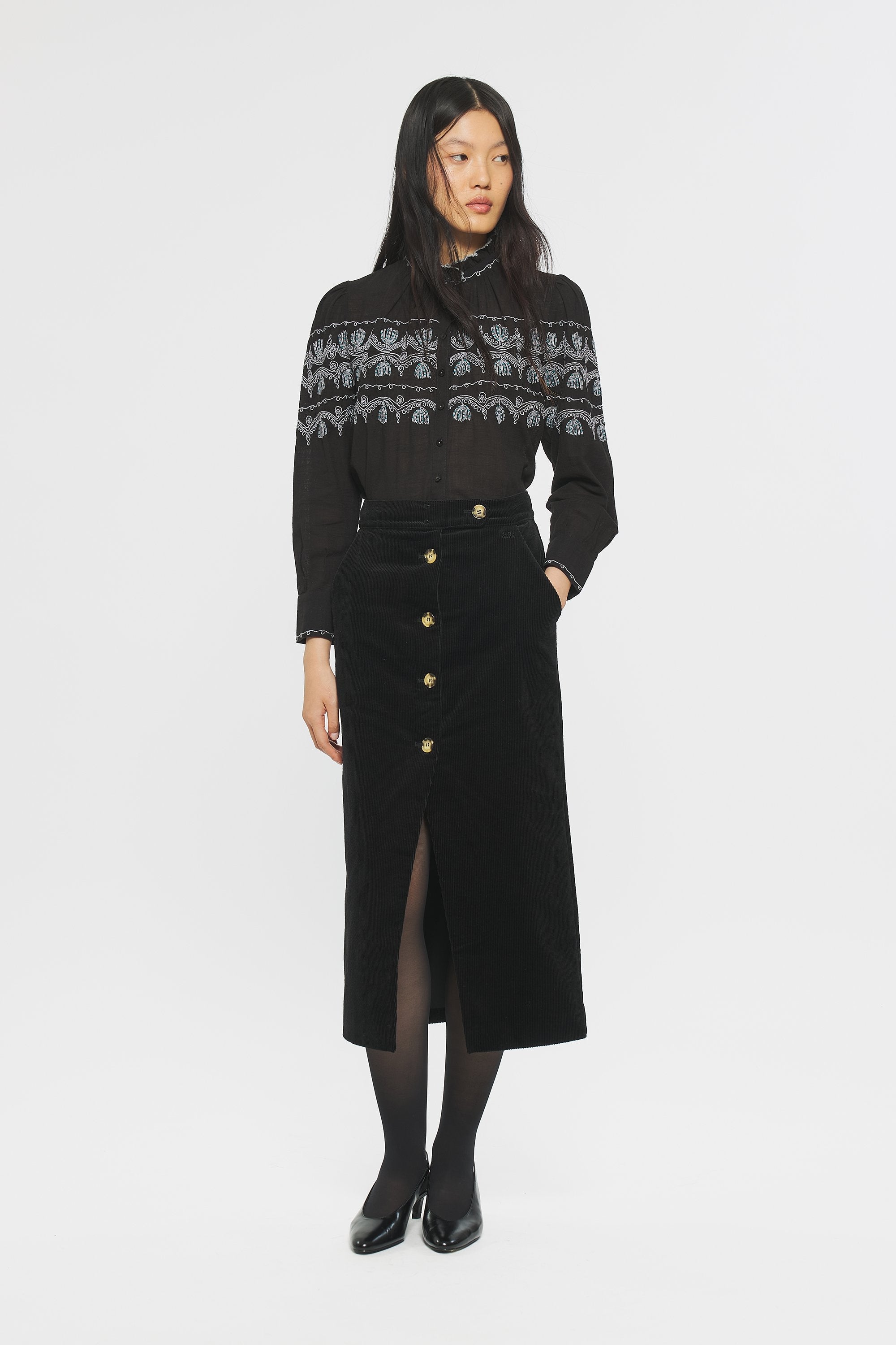 Bestickte Hemdbluse Nelly