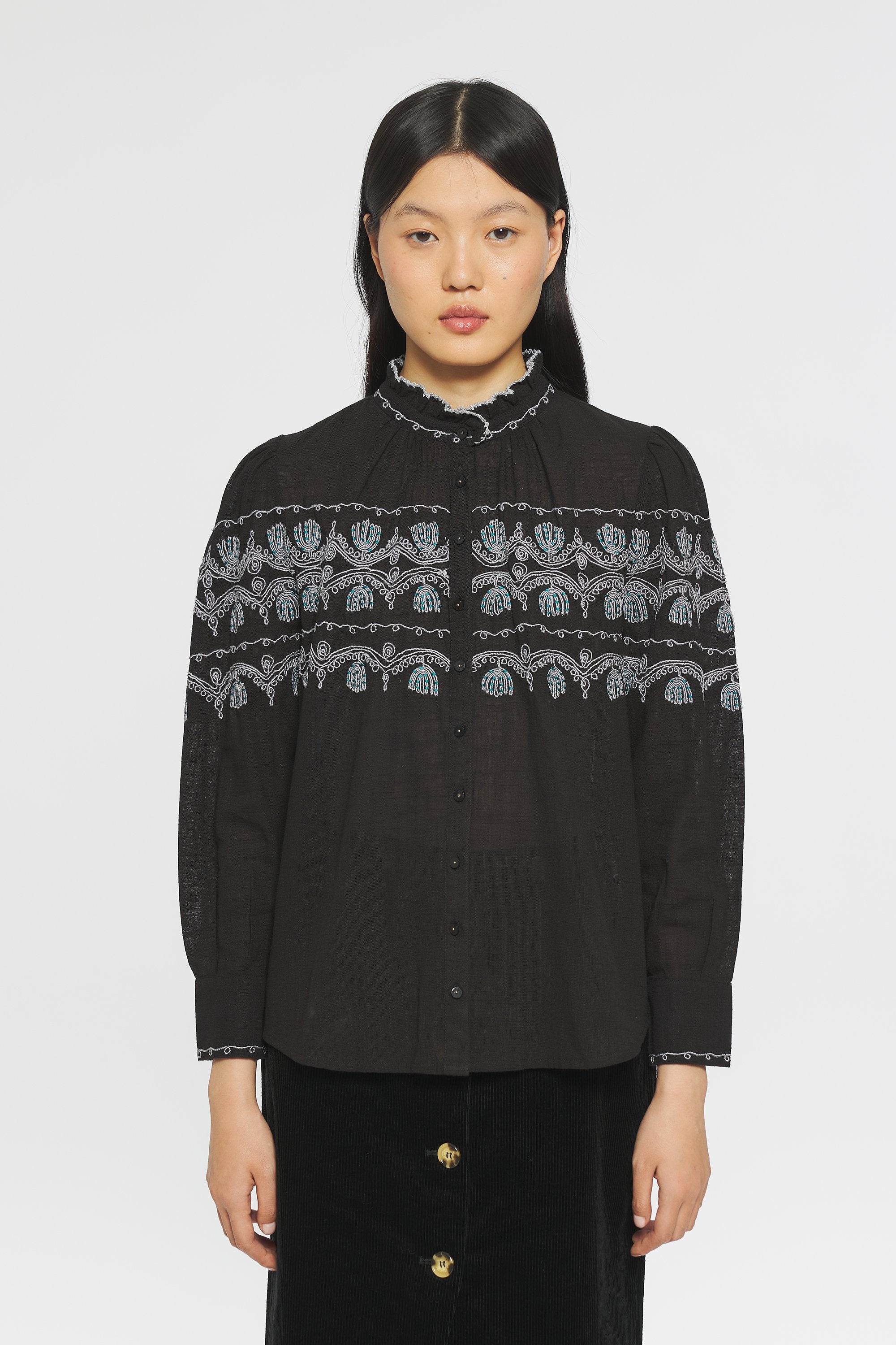Bestickte Hemdbluse Nelly