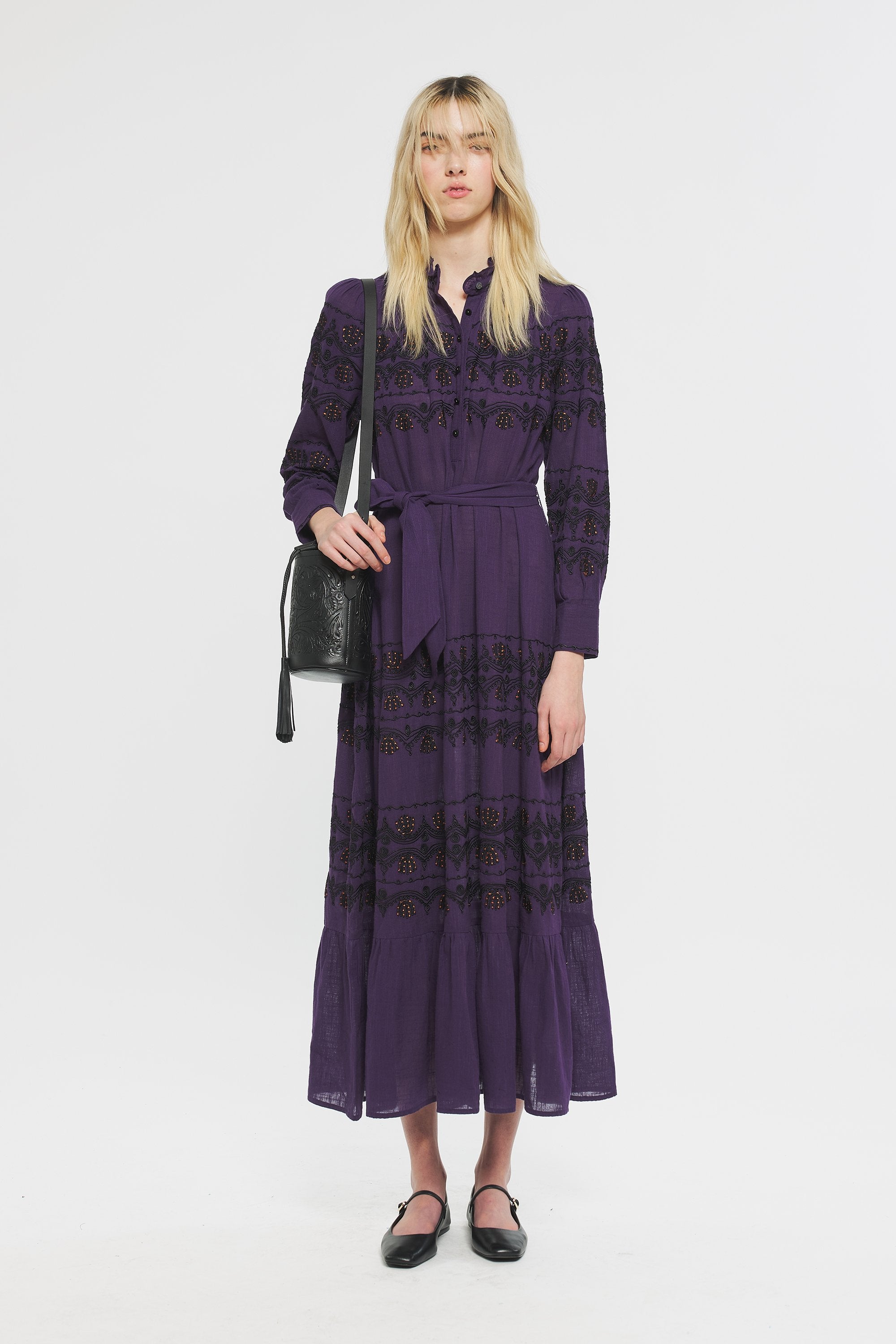 Nelly Embroidered maxi dress