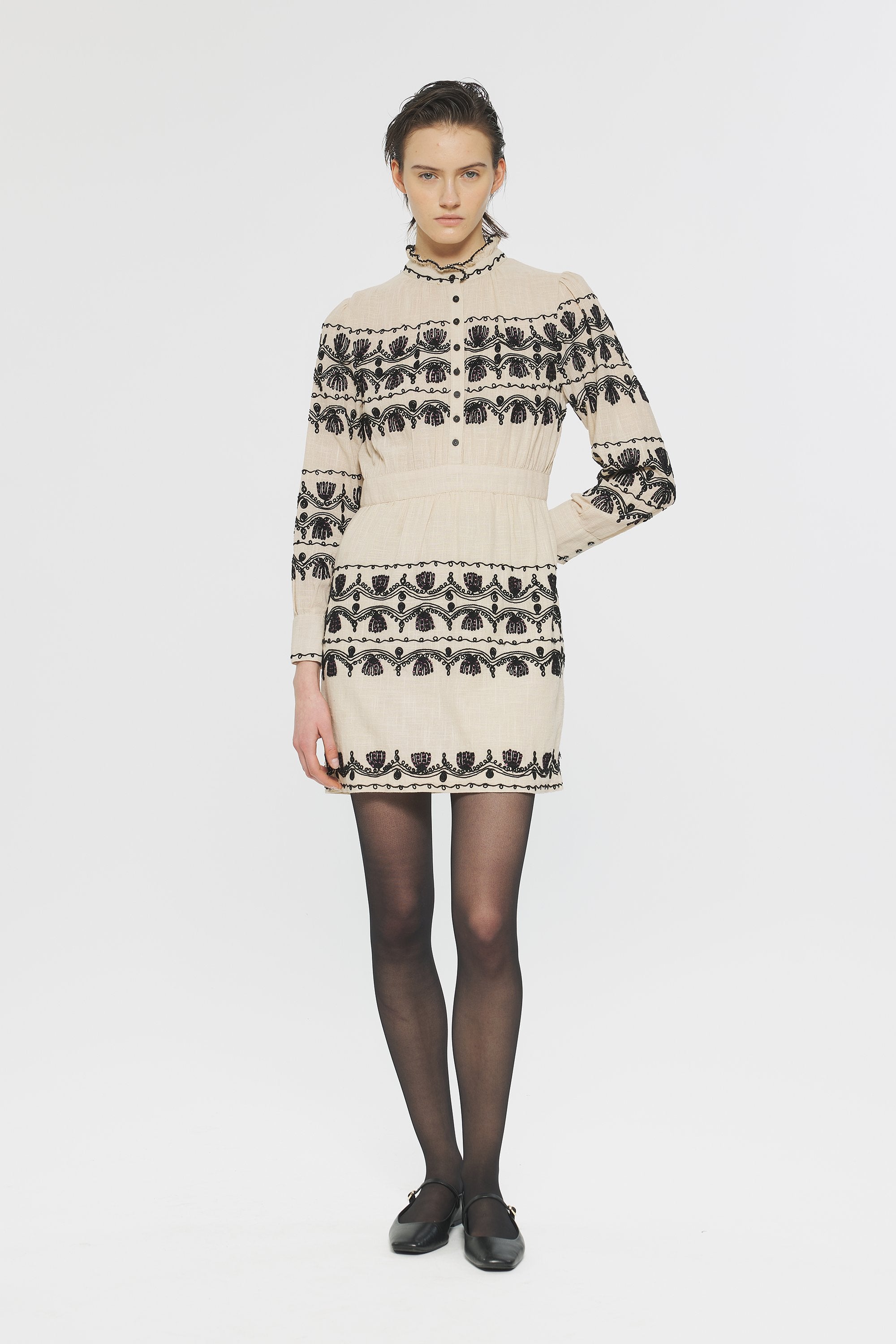 Nelly Embroidered mini dress