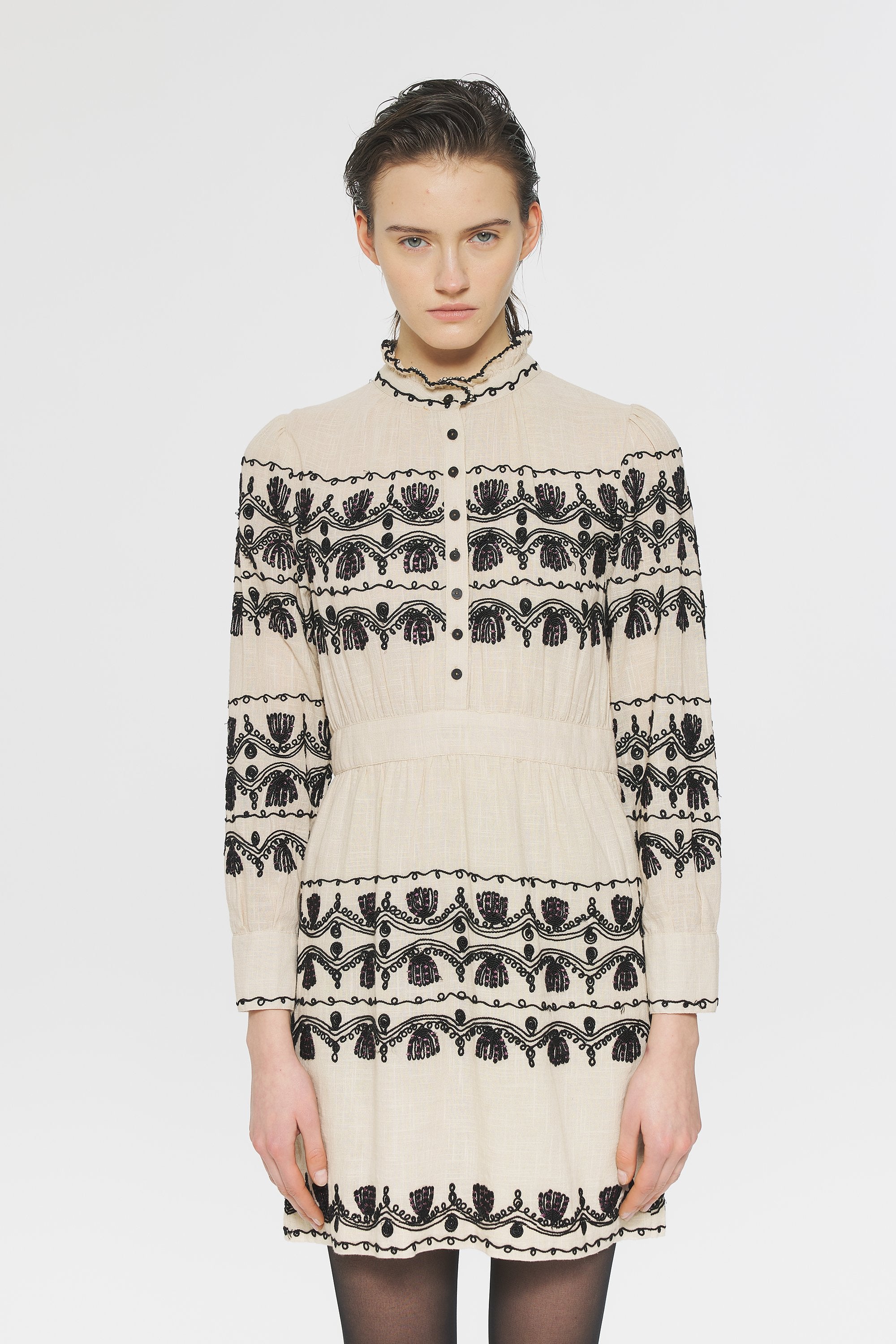 Nelly Embroidered mini dress
