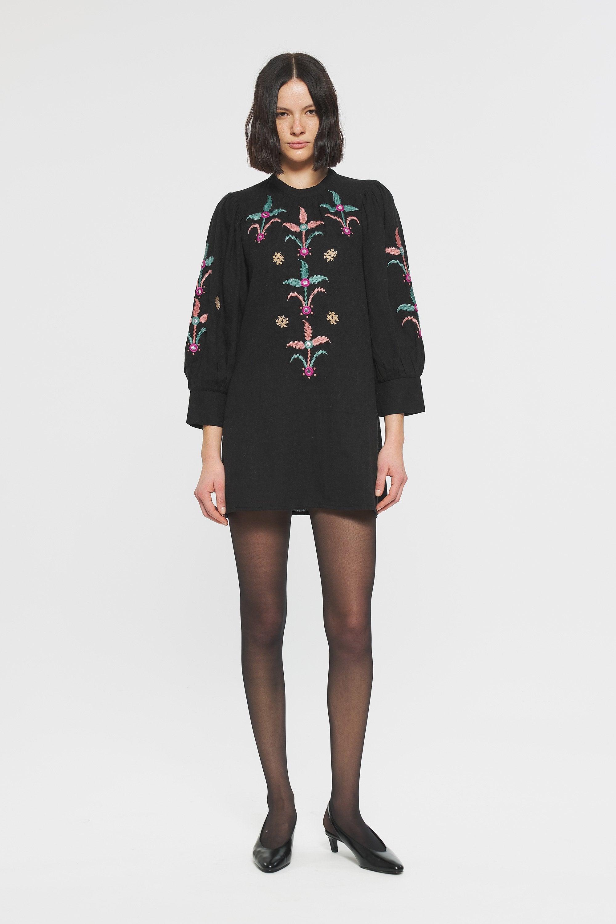 Rafi Embroidered mini dress
