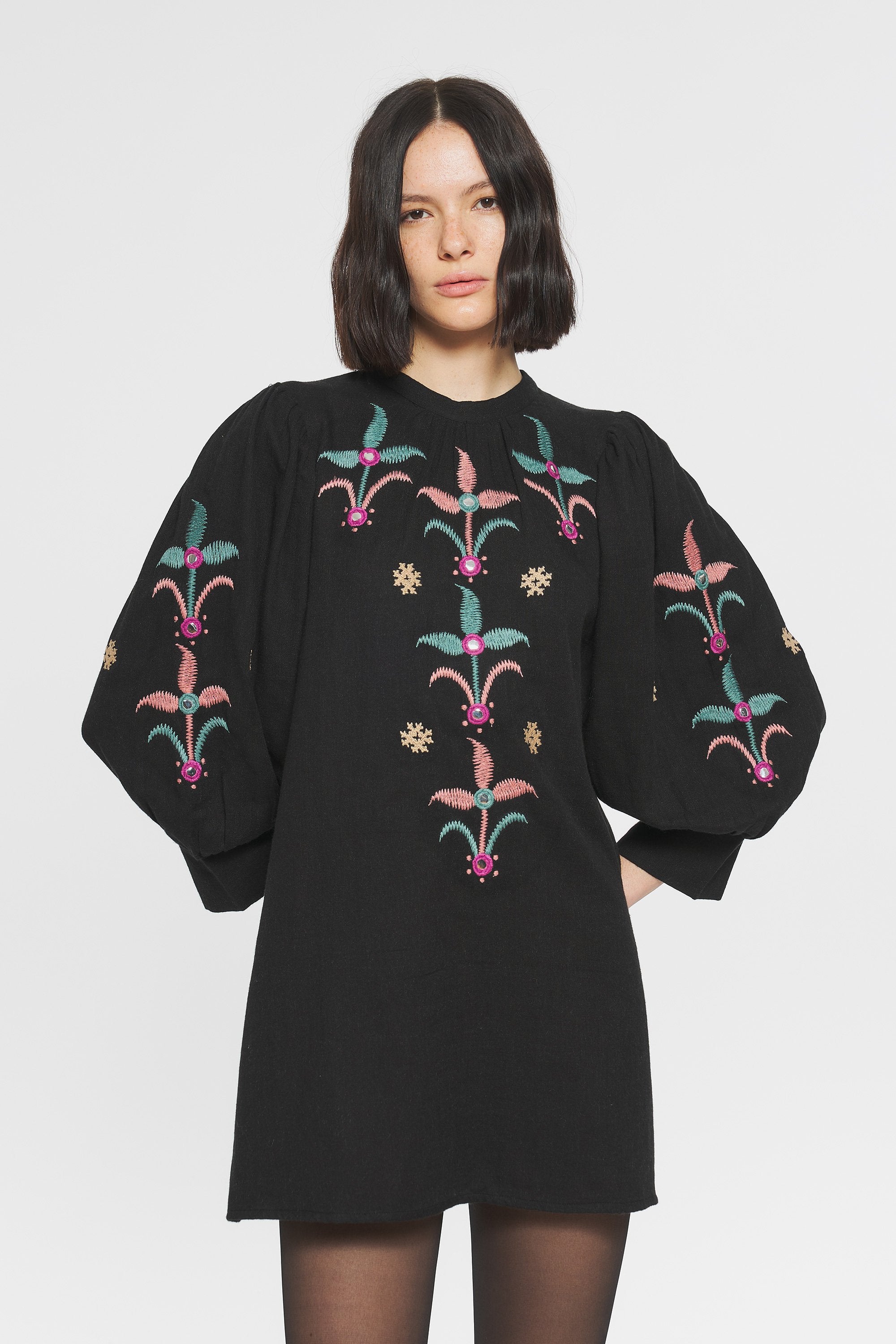 Rafi Embroidered mini dress