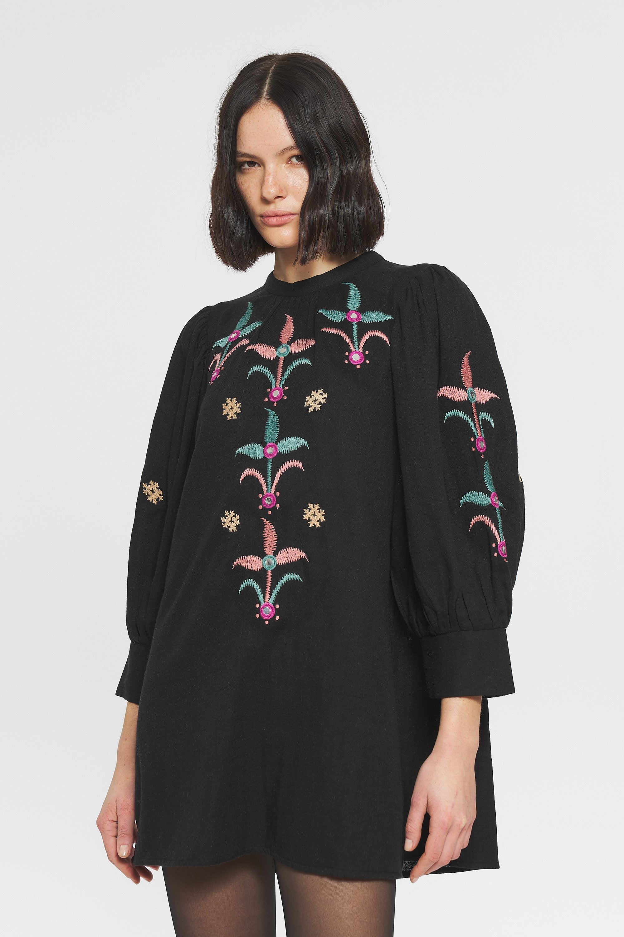 Rafi Embroidered mini dress