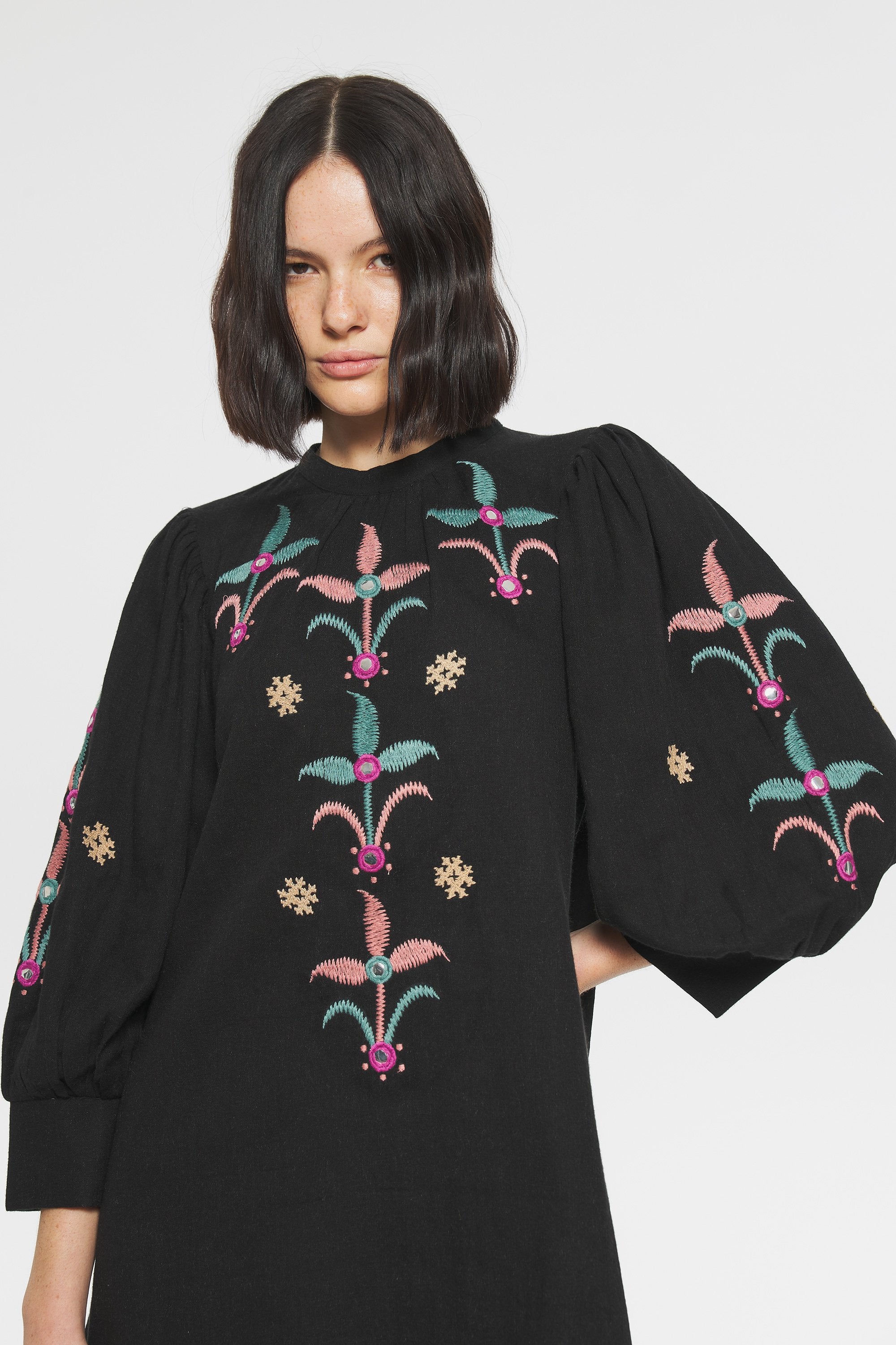 Rafi Embroidered mini dress