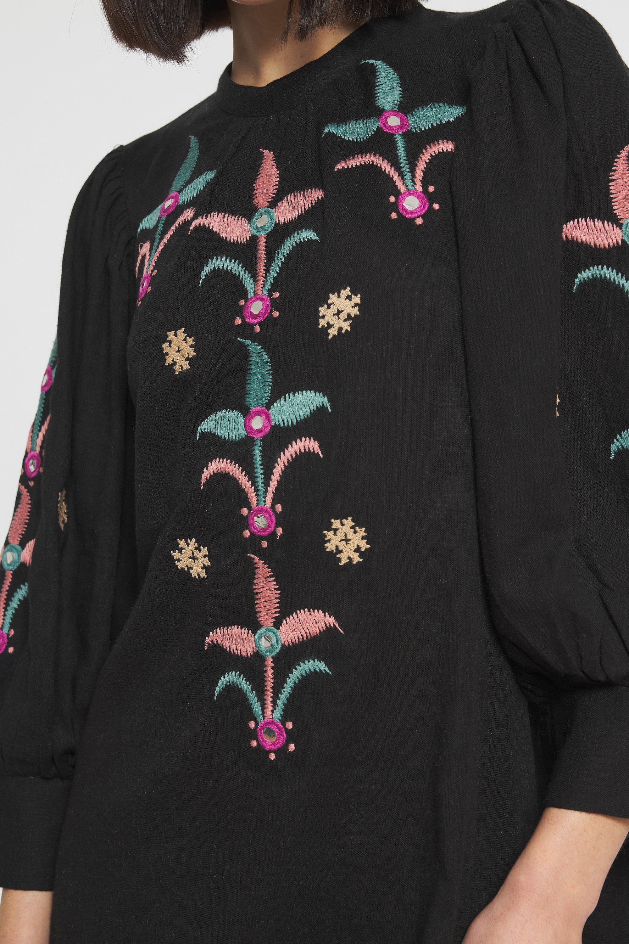 Rafi Embroidered mini dress