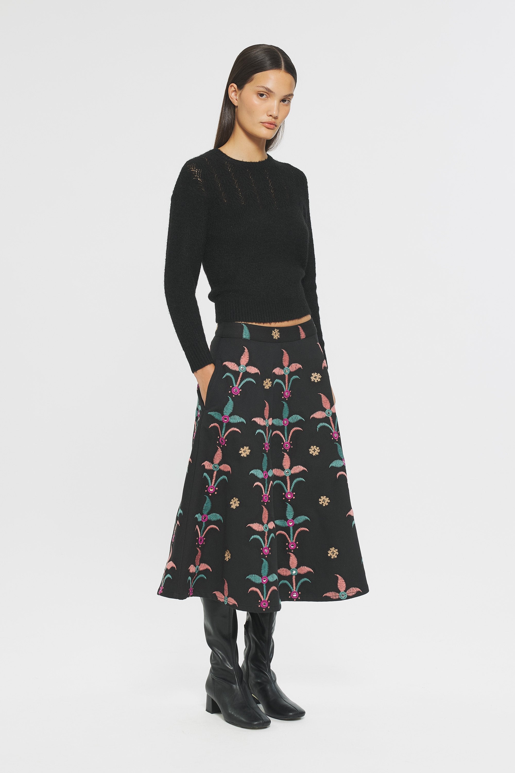 Rafi Embroidered skirt