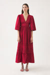 Robe longue ajourée en popeline de coton Rodo