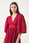 Robe longue ajourée en popeline de coton Rodo
