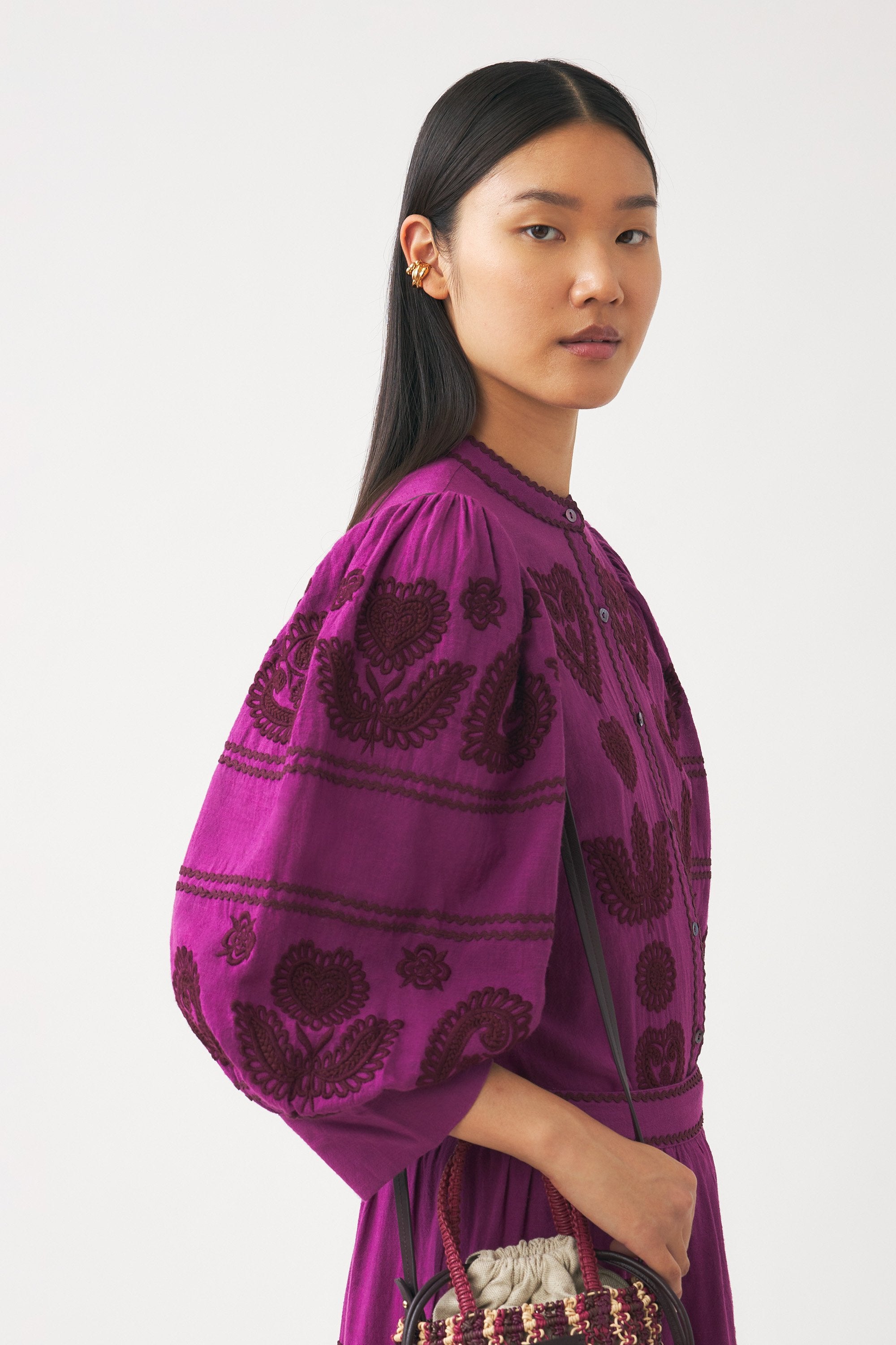 Blouse with Hungarian-inspired embroidery Rony