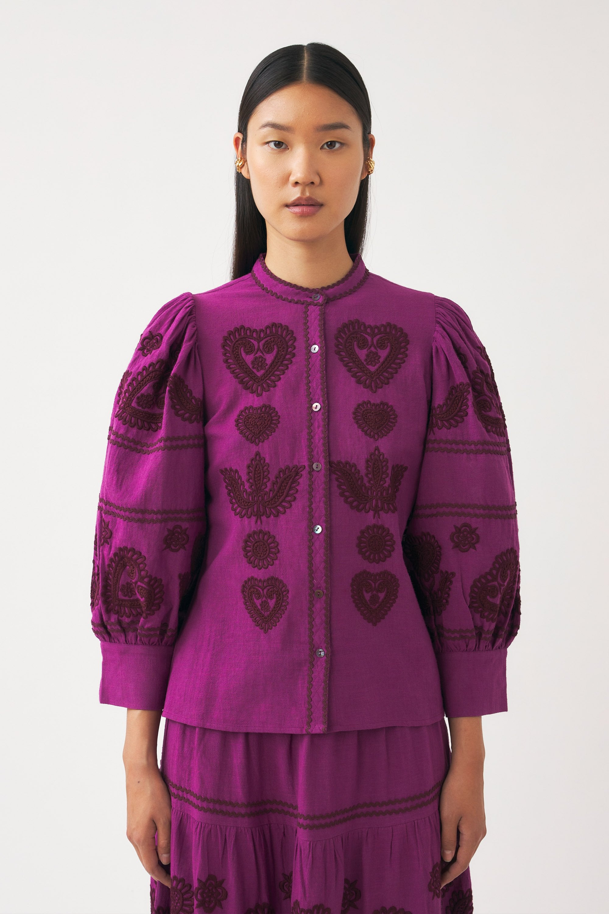 Blouse with Hungarian-inspired embroidery Rony