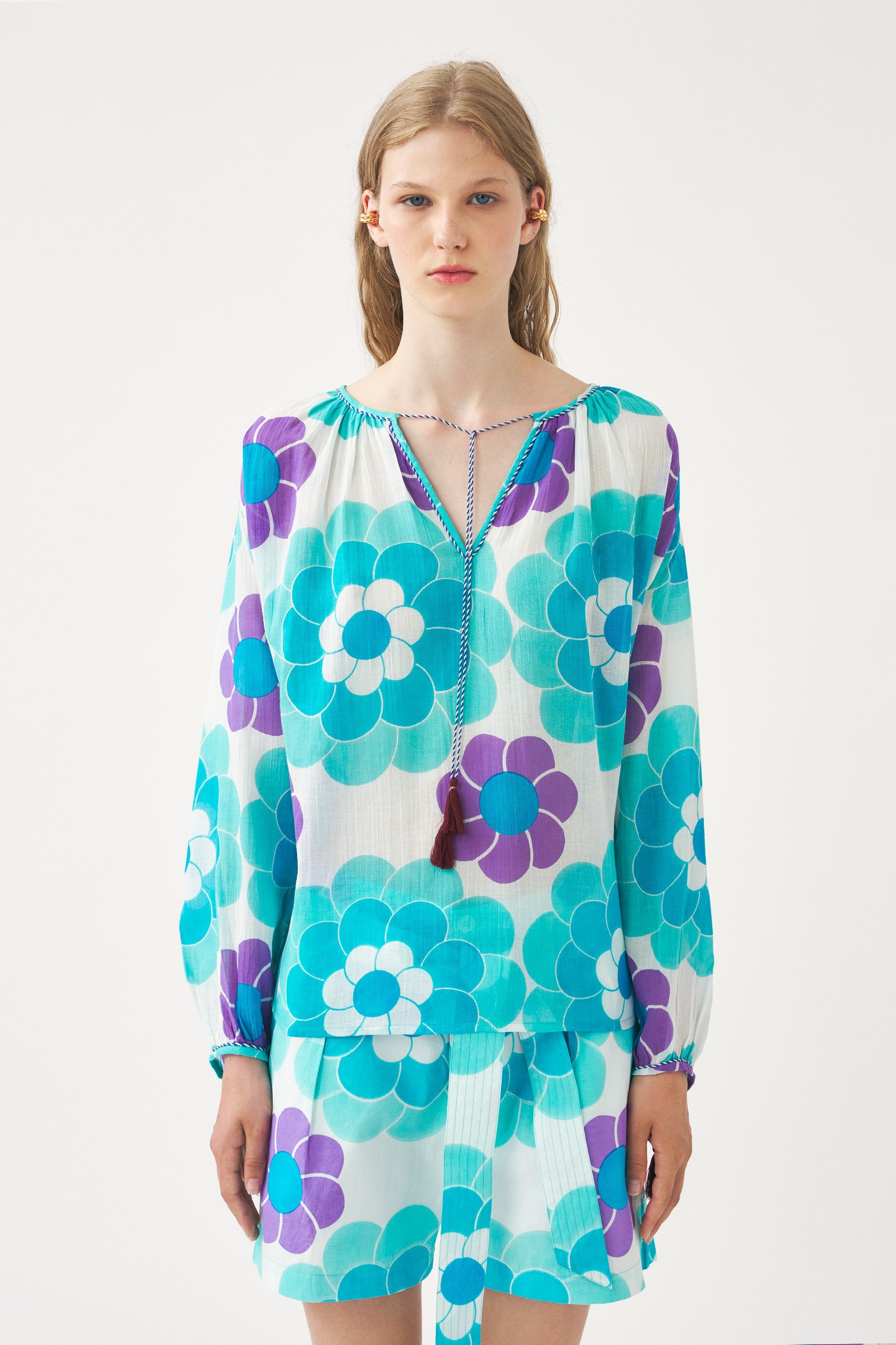 Fluid print blouse Suny