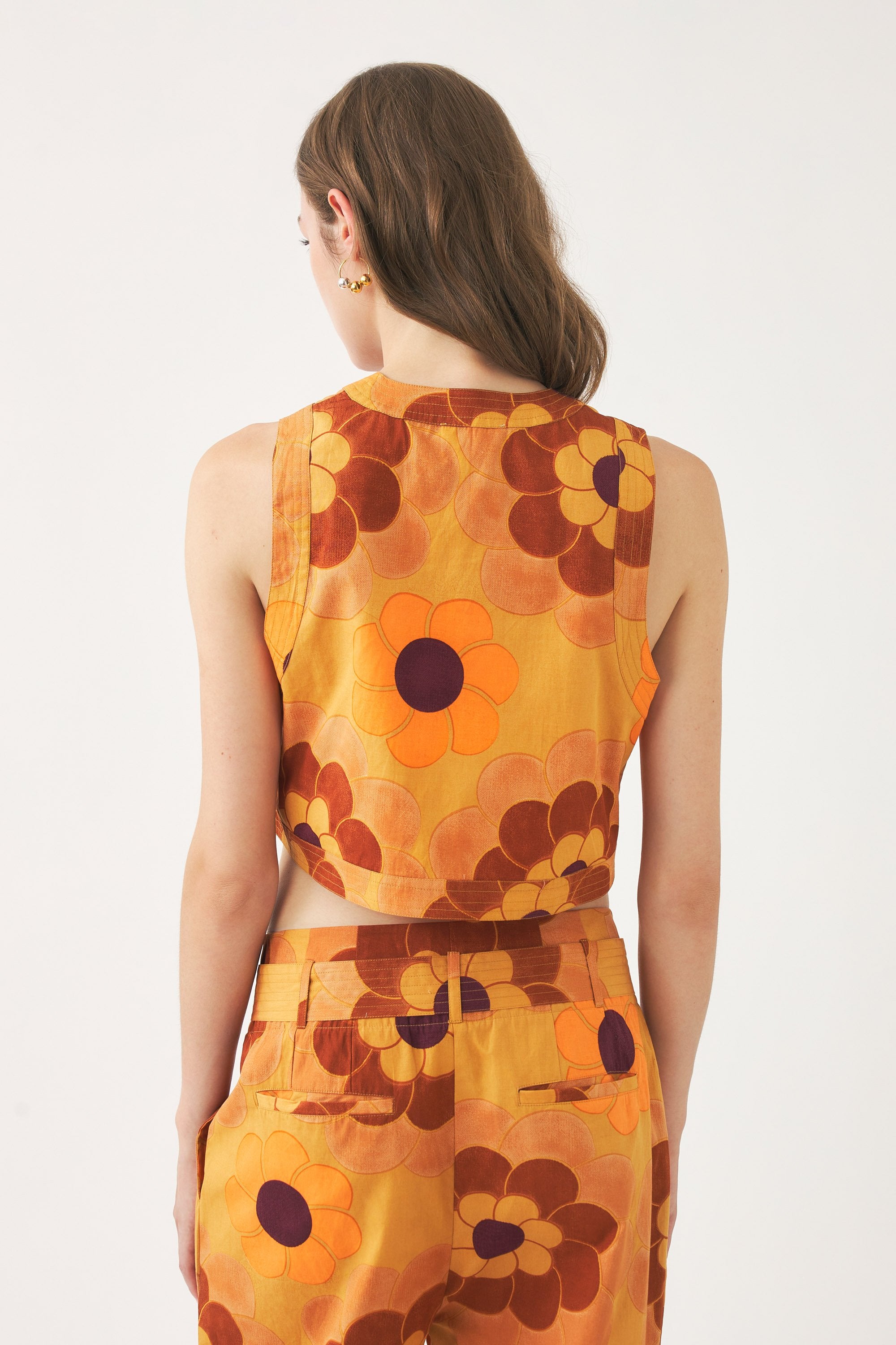 Gilet court imprimé sans manches Suny