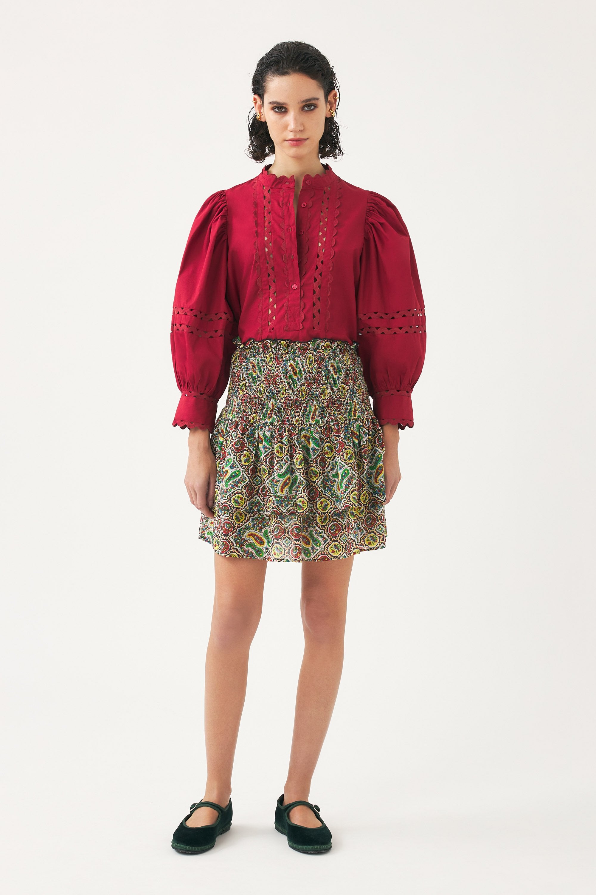 Smocked miniskirt Zena