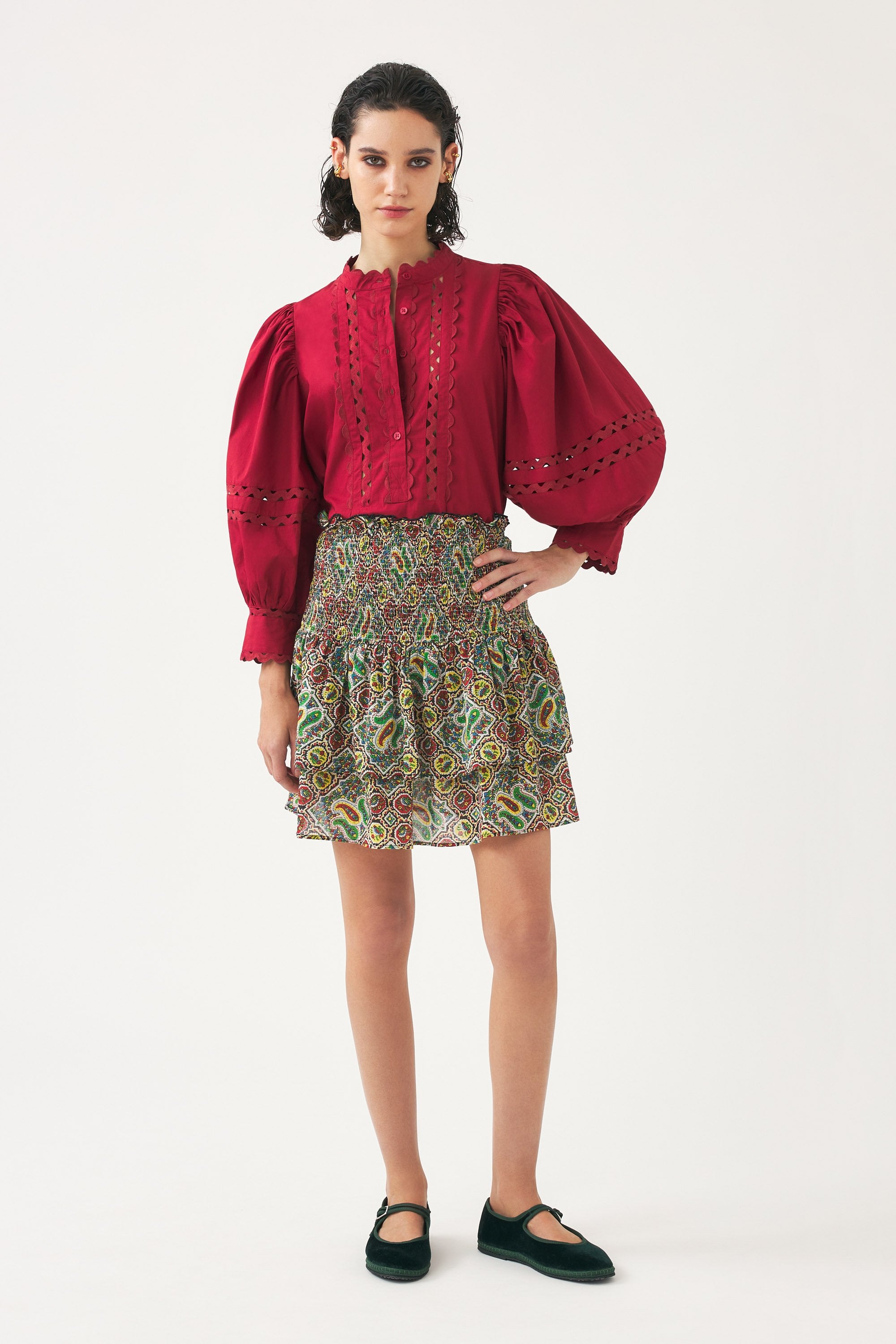 Smocked miniskirt Zena
