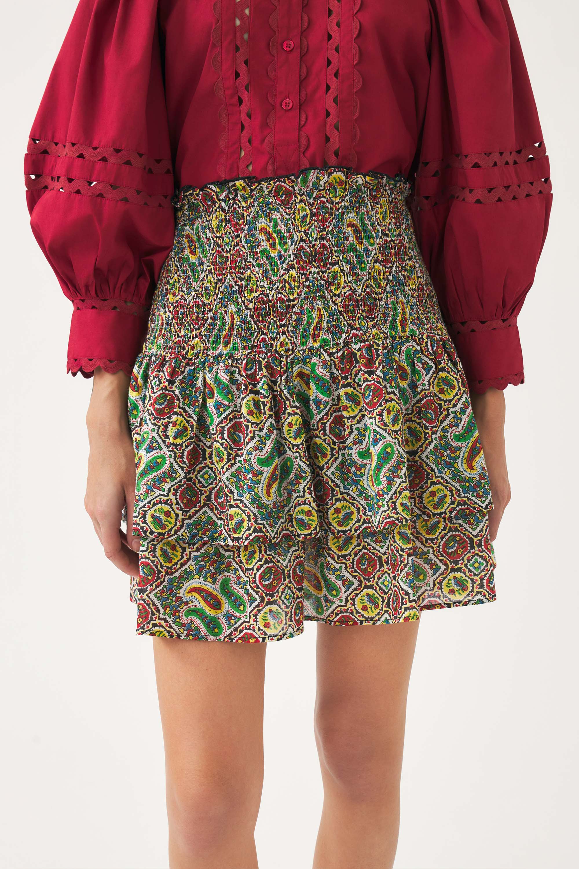 Smocked miniskirt Zena