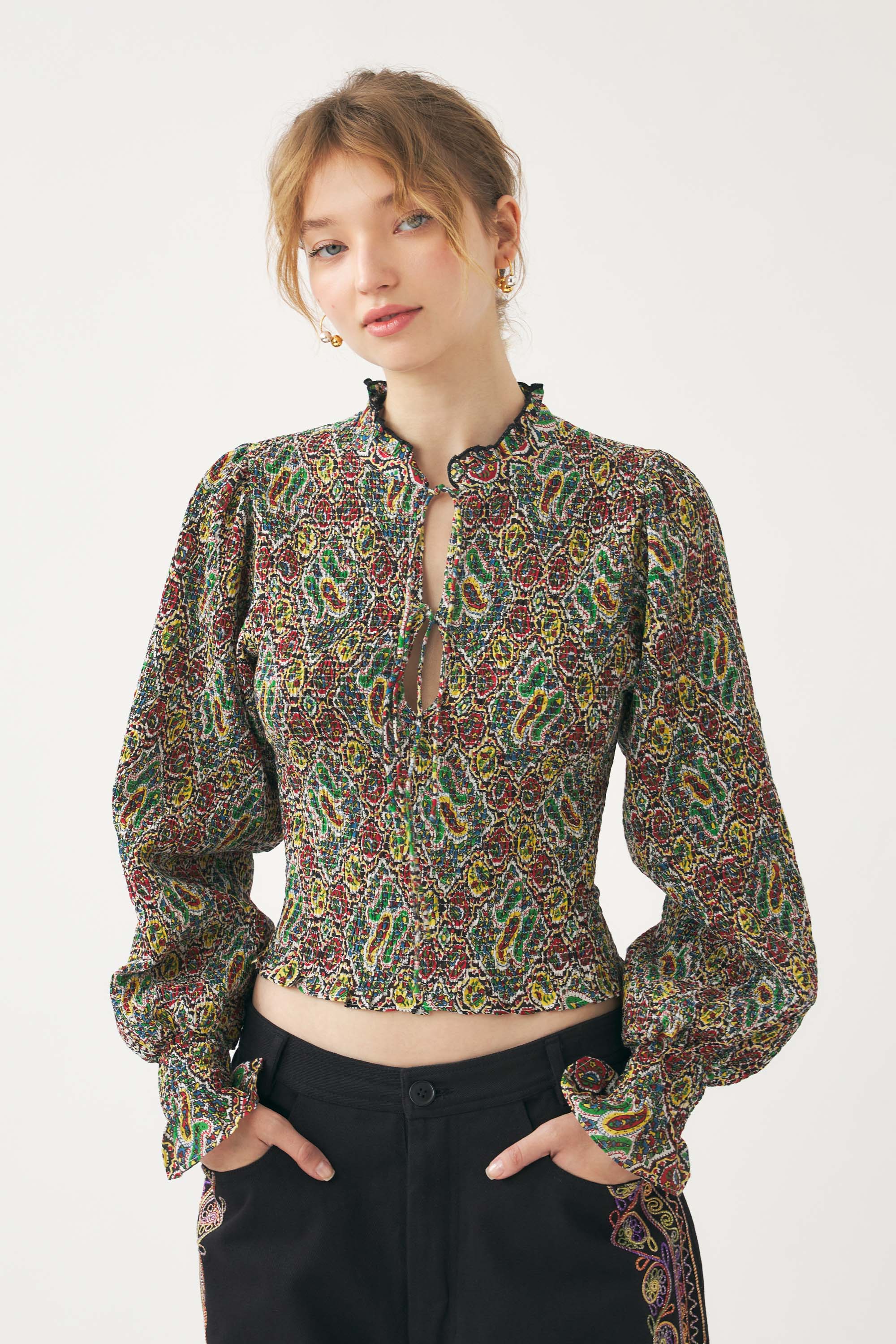 Smocked blouse Zena
