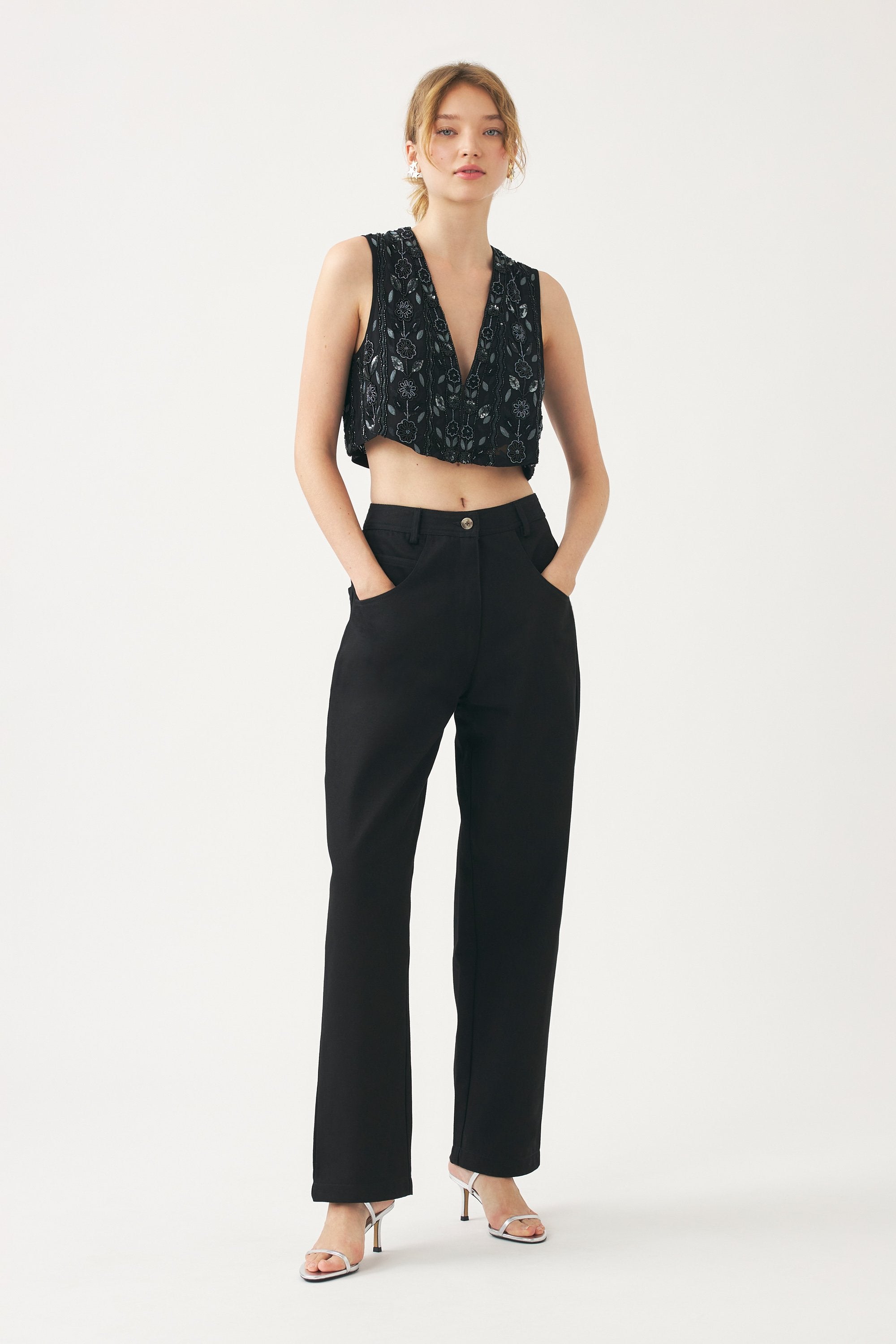 Hand-embroidered gilet Zeniba
