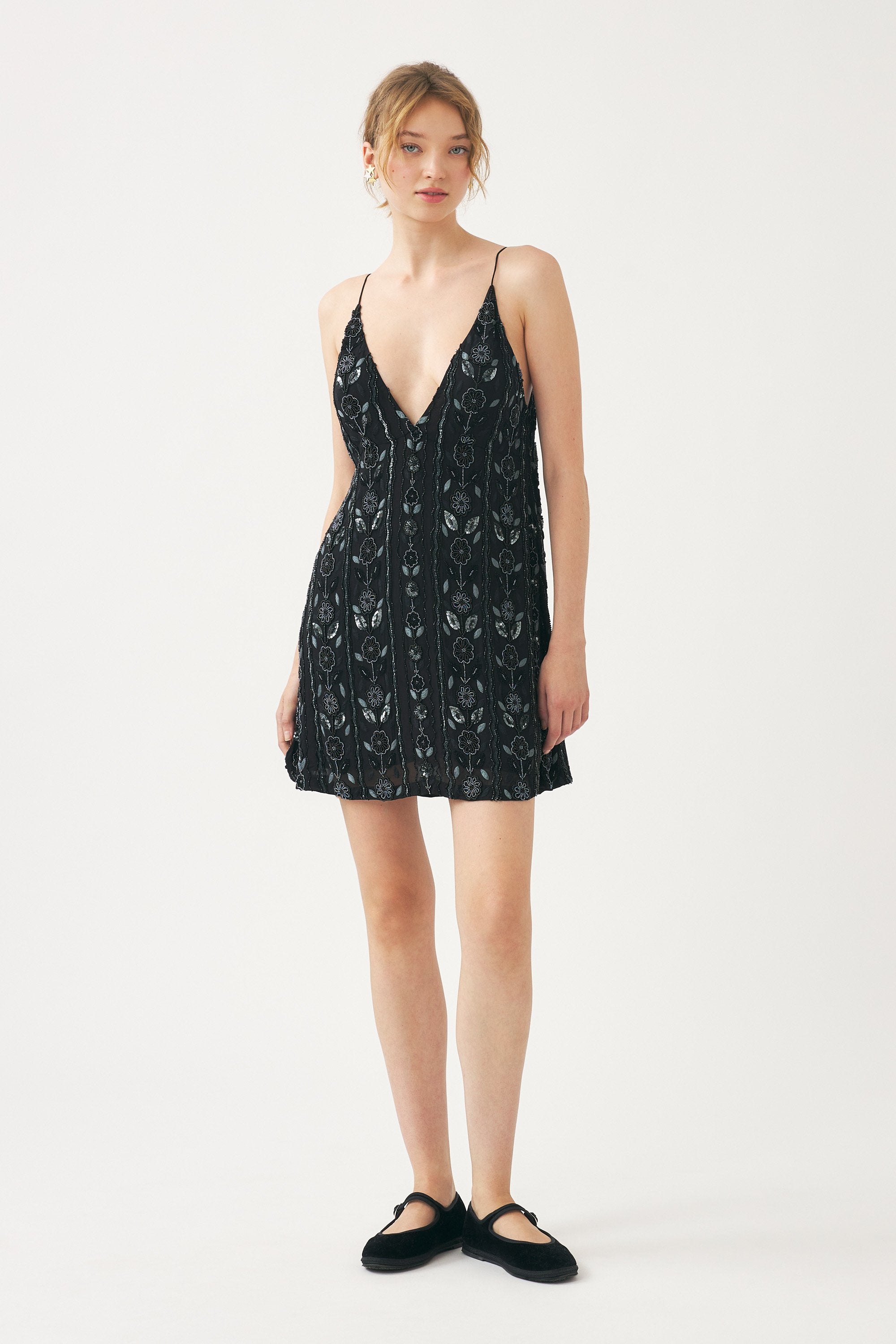 Hand-embroidered mini dress Zeniba