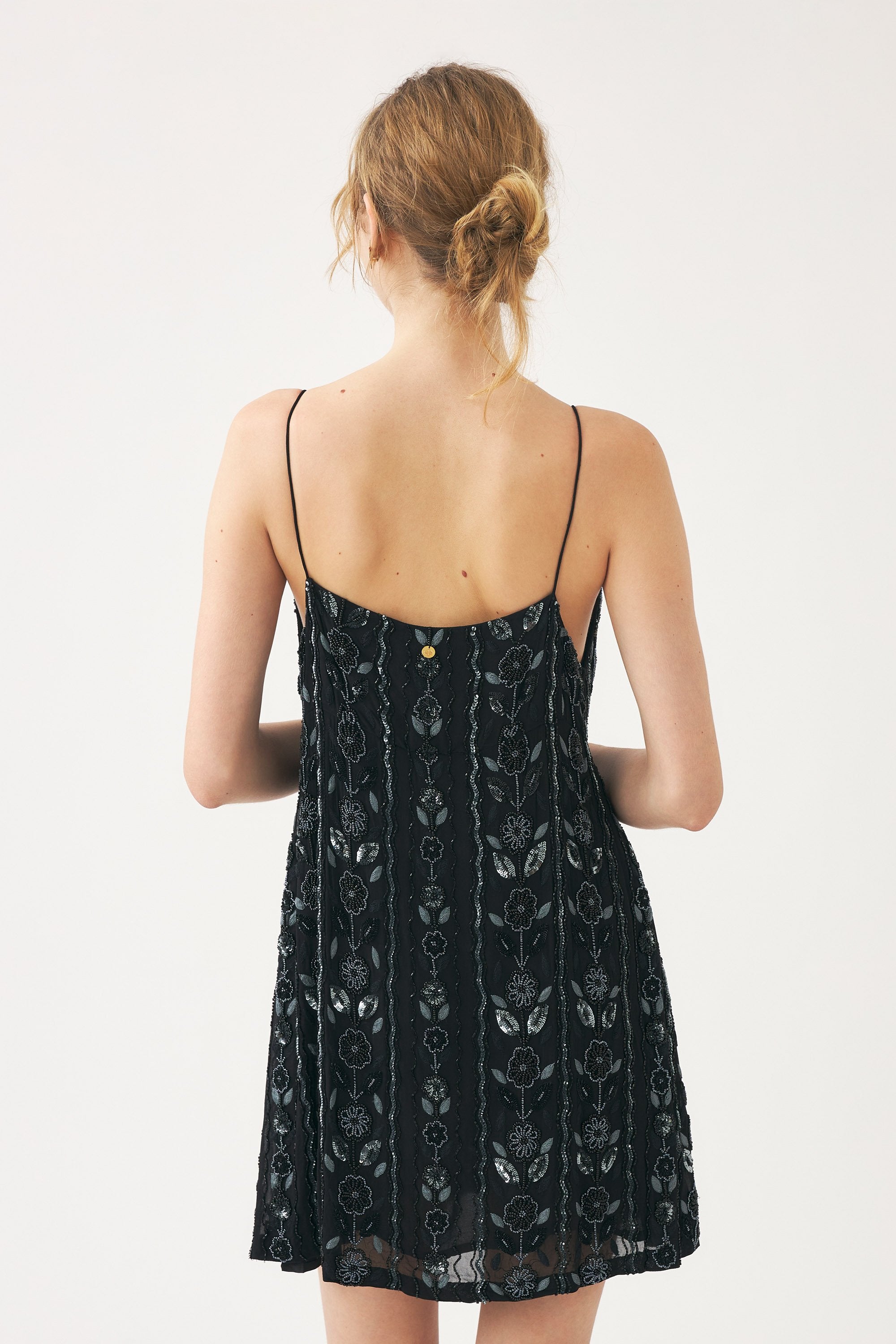 Hand-embroidered mini dress Zeniba
