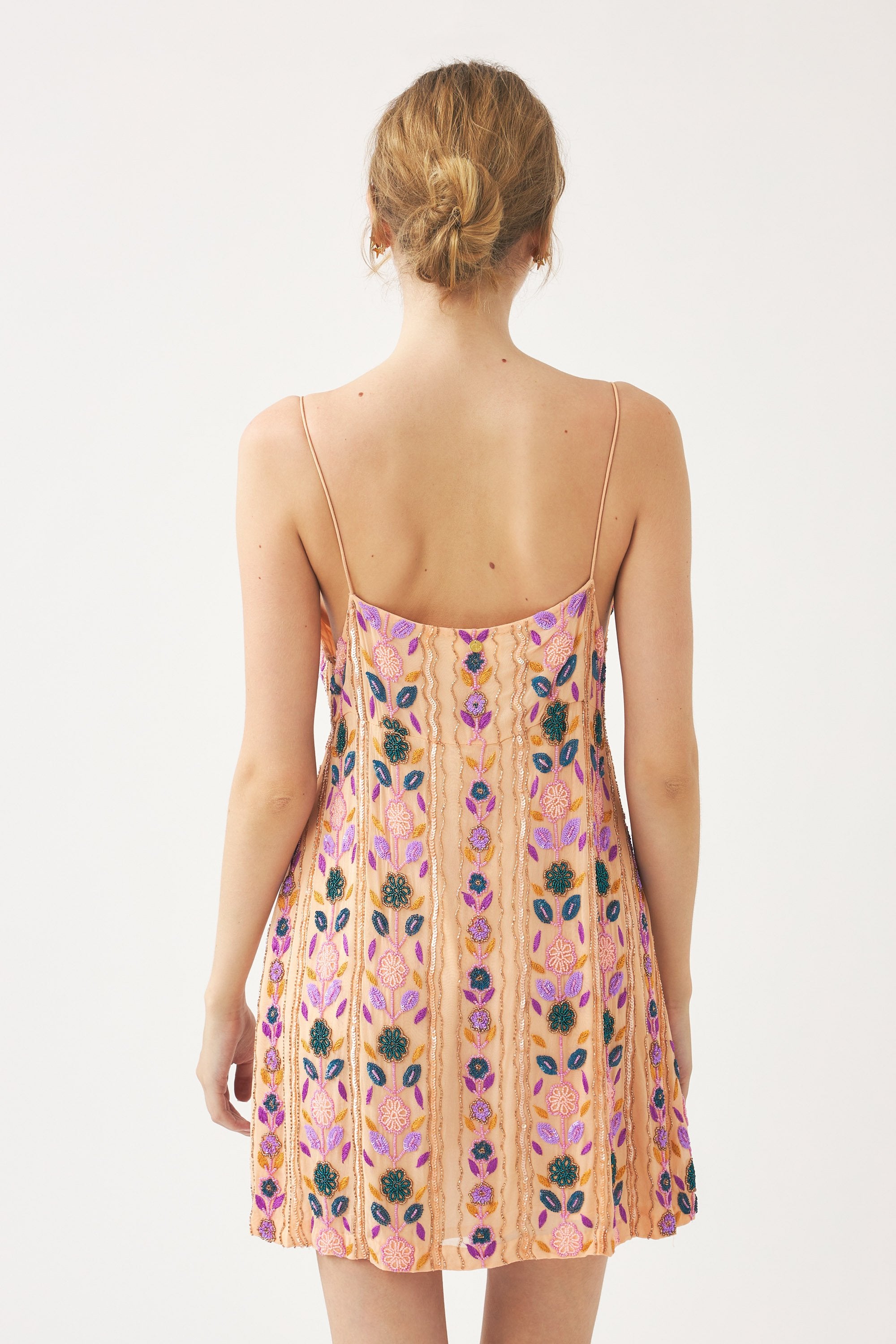 Hand-embroidered mini dress Zeniba