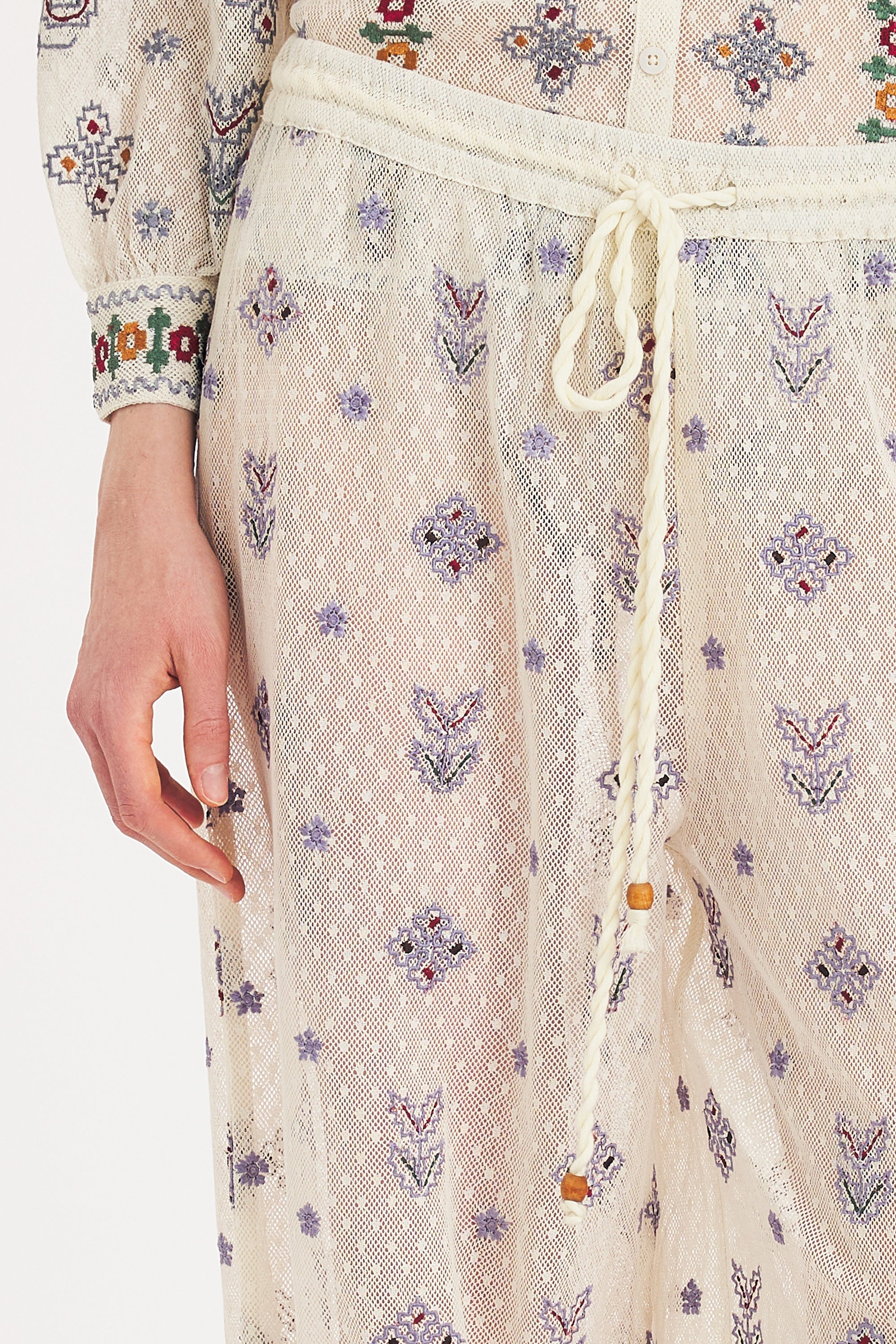 Danae harem pants – Embroidered Cotton Mesh | Antik Batik
