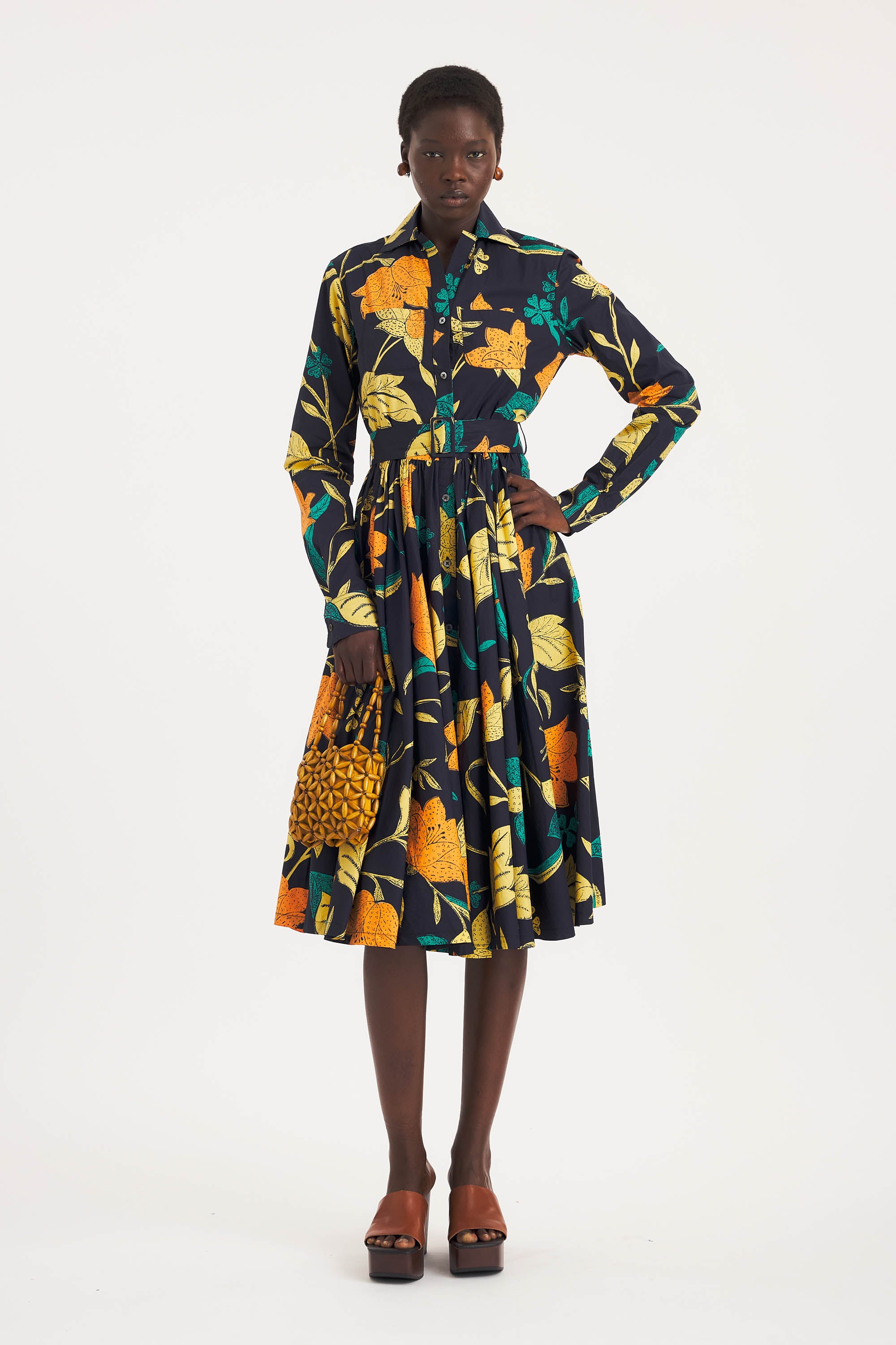 Clement Printed Dress – Cotton Poplin & Floral | Antik Batik