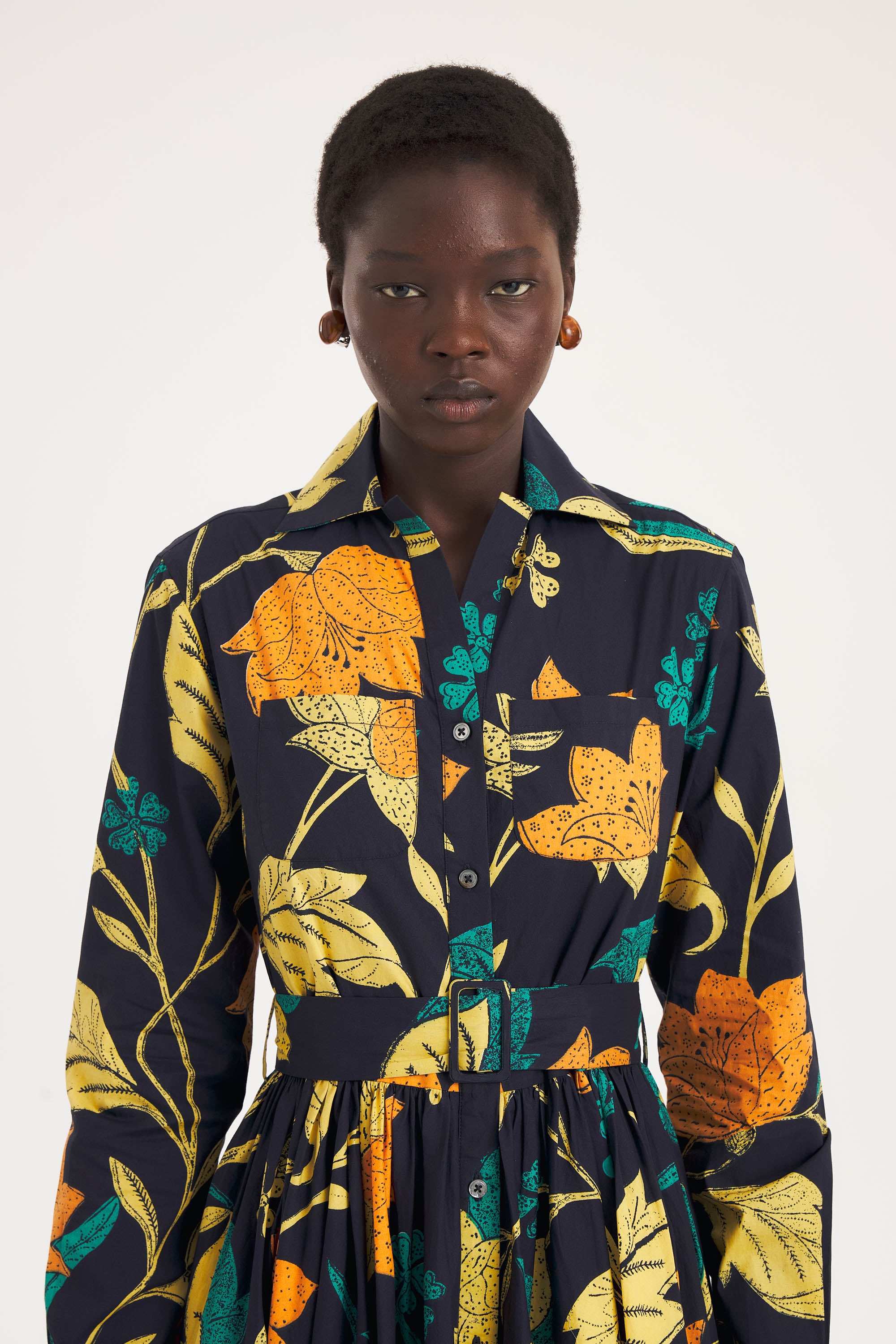 Clement Printed Dress – Cotton Poplin & Floral | Antik Batik