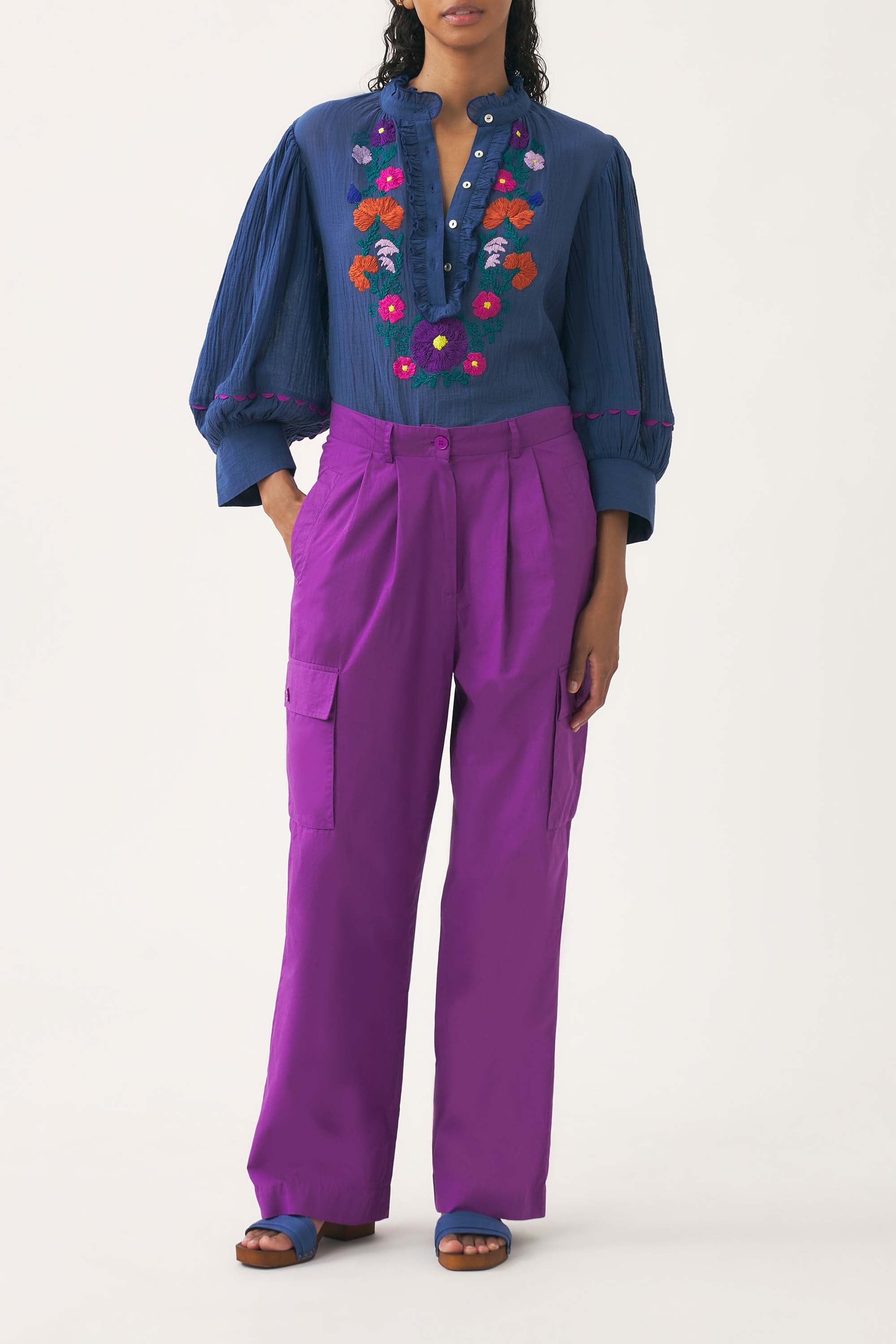 Hand-embroidered blouse Clotilda
