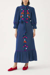 Langes in Handarbeit besticktes Kleid Clotilda