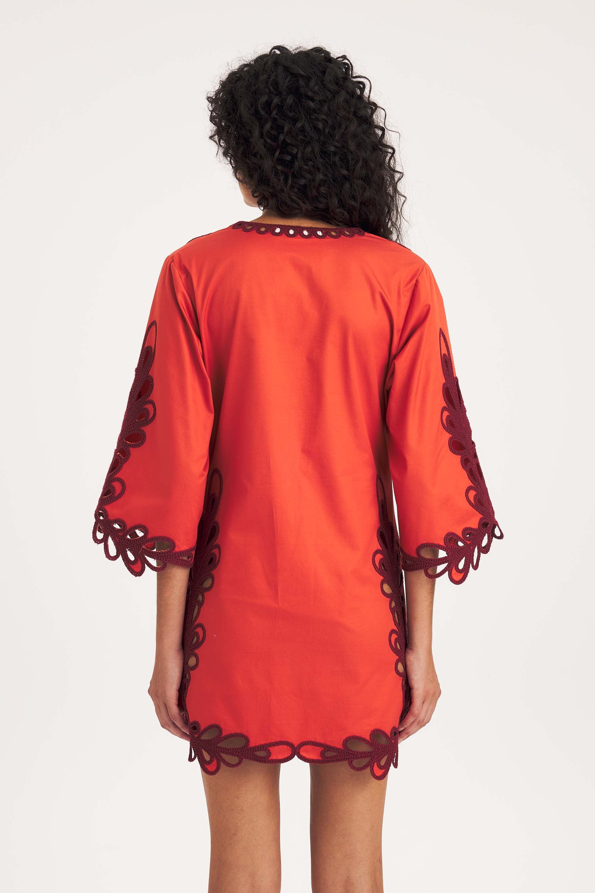 Deva Short Dress – Cotton Poplin & Embroidery | Antik Batik