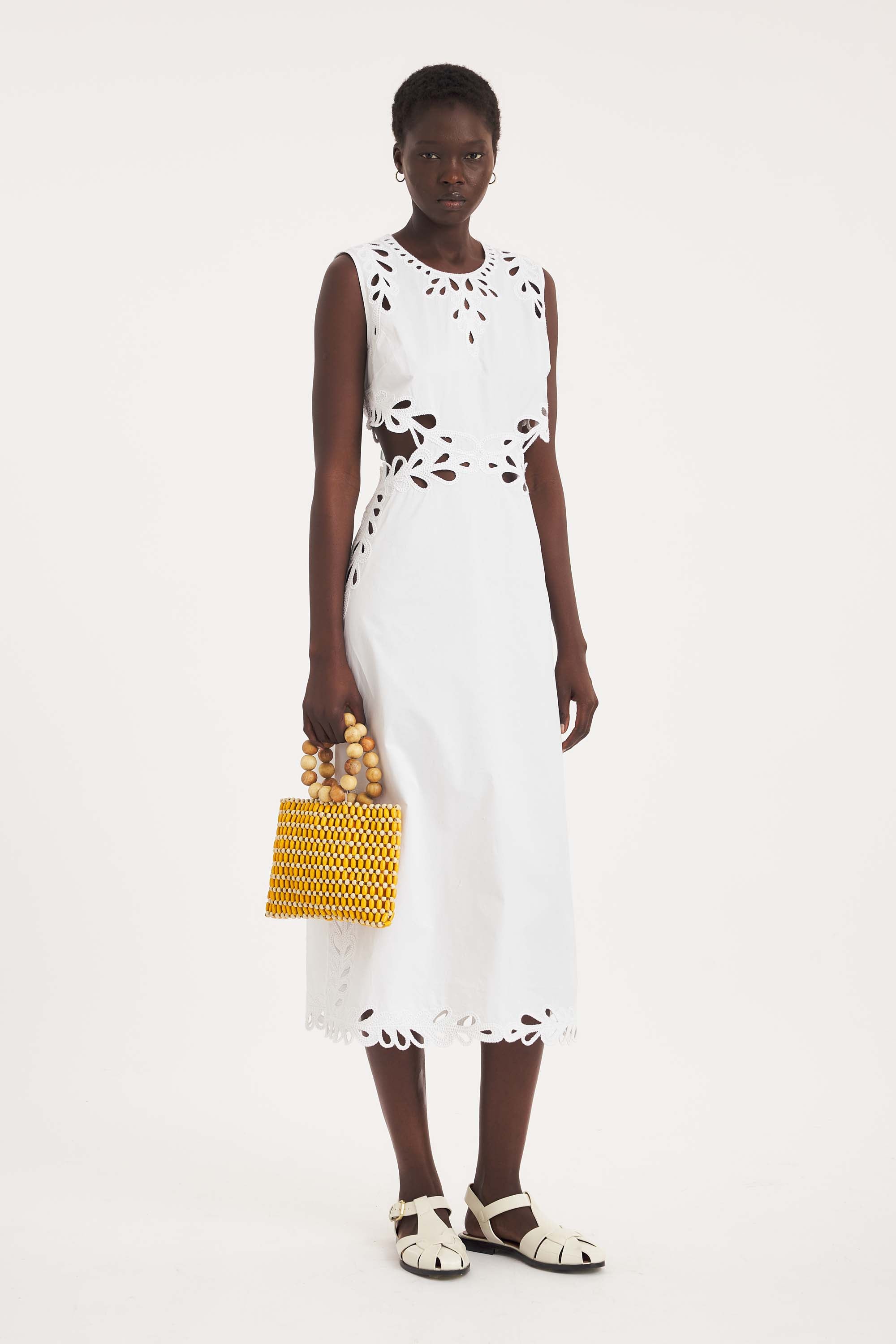 ワンピース ANTIK BATIK Deva Maxi Dress – Cotton Poplin, Sheer Trim | Antik Batik