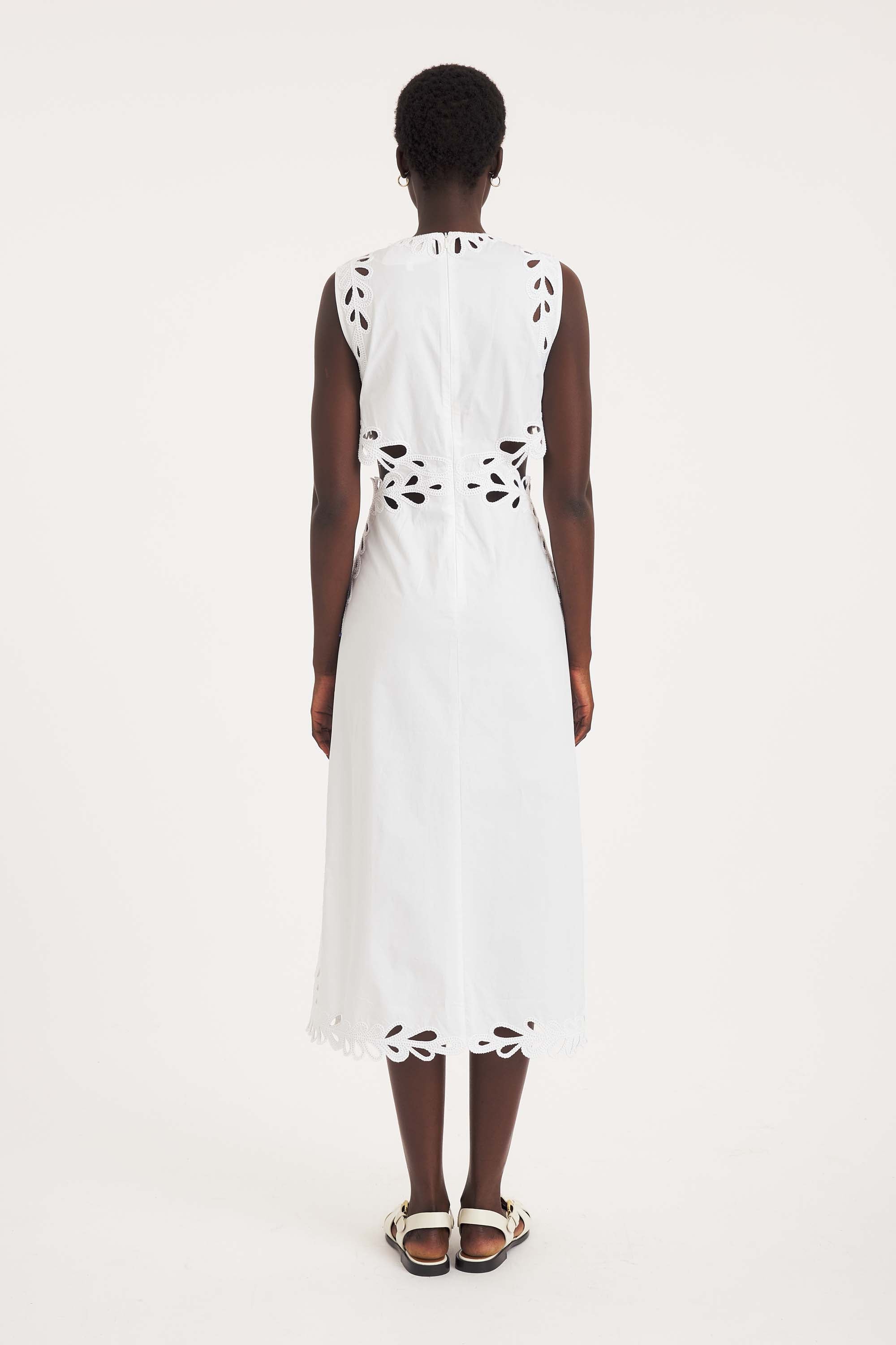 Deva Maxi Dress – Cotton Poplin, Sheer Trim | Antik Batik